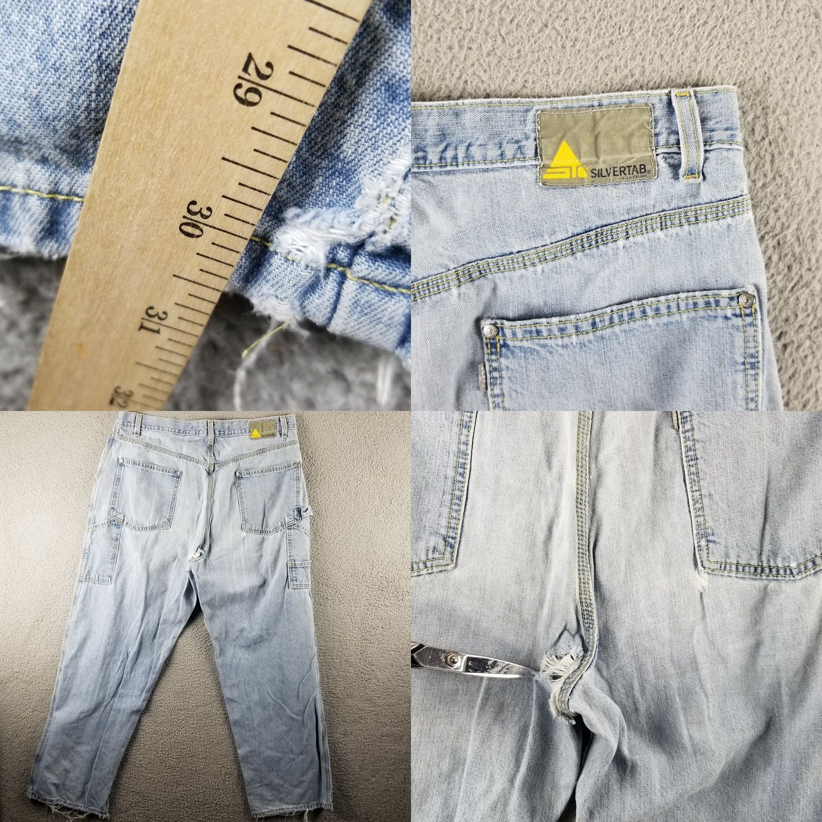 Levi's Levi's VTG Silvertab Carpenter Jeans 38x30 Blue 5-Pocket Baggy Wide Leg Relaxed Mens Jeans Size US 38 / EU 54 - 8 Thumbnail