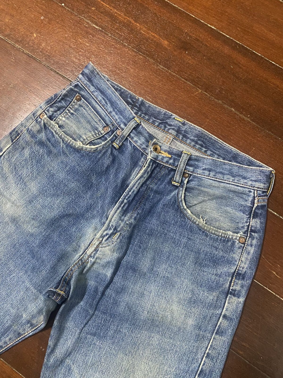 Edwin Vintage Edwin 505 Selvedge Distressed Dirty Denim Jeans Size US 32 / EU 48 - 8 Thumbnail