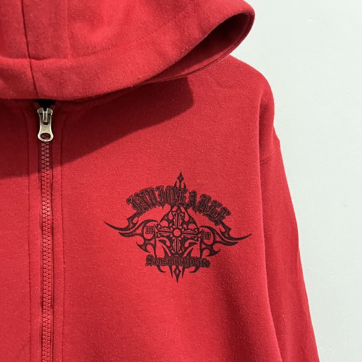 Japanese Brand Bayleaf Tribal Gothic Cross Hoodie - Red Graphic Pullover Size US M / EU 48-50 / 2 - 6 Thumbnail