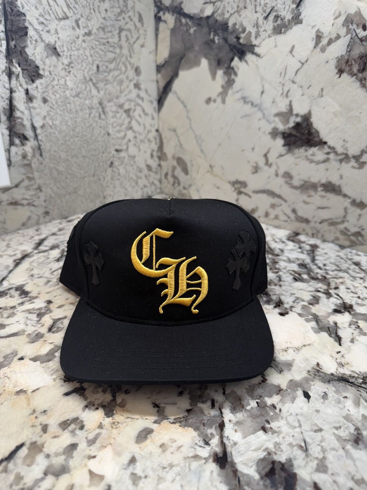 Chrome Hearts Chrome Hearts Cross Patch Hat Black Yellow Baseball Cap Size ONE SIZE - 1 Thumbnail