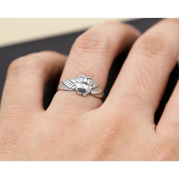 VIBE Men's Vintage Owl Ring Size ONE SIZE - 1 Thumbnail