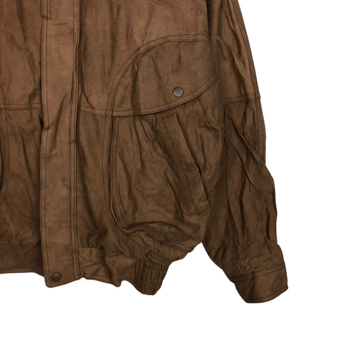 Japanese Brand 🔥VINTAGE BIKER LEATHER JACKET POINT BLANKET FULL PRINT Size US XL / EU 56 / 4 - 7 Thumbnail