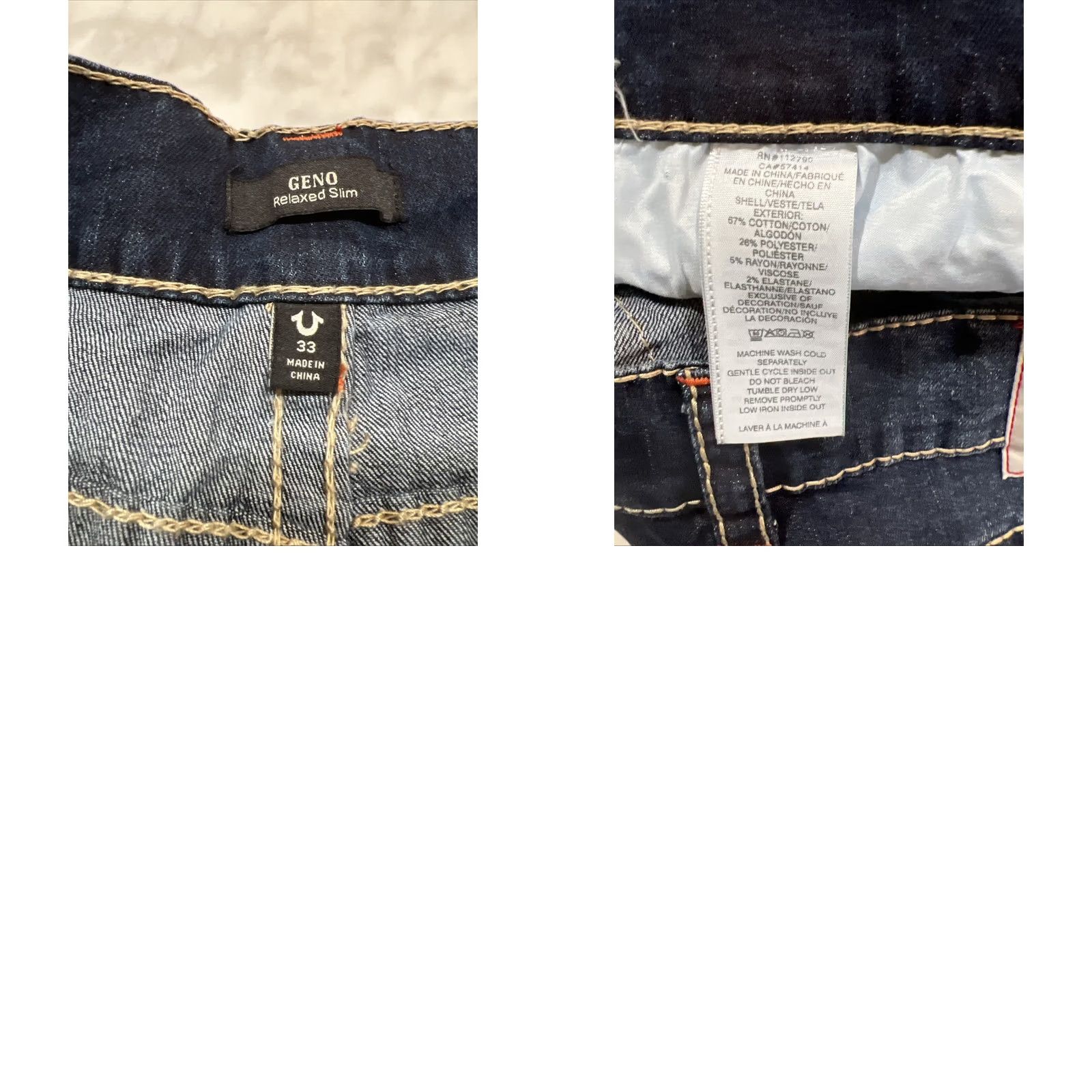 True Religion True Religion Geno Big T Flap Relax Slim Jeans Men 33 Dark Mahogany Wood 700607 NWT Size US 33 - 11 Thumbnail
