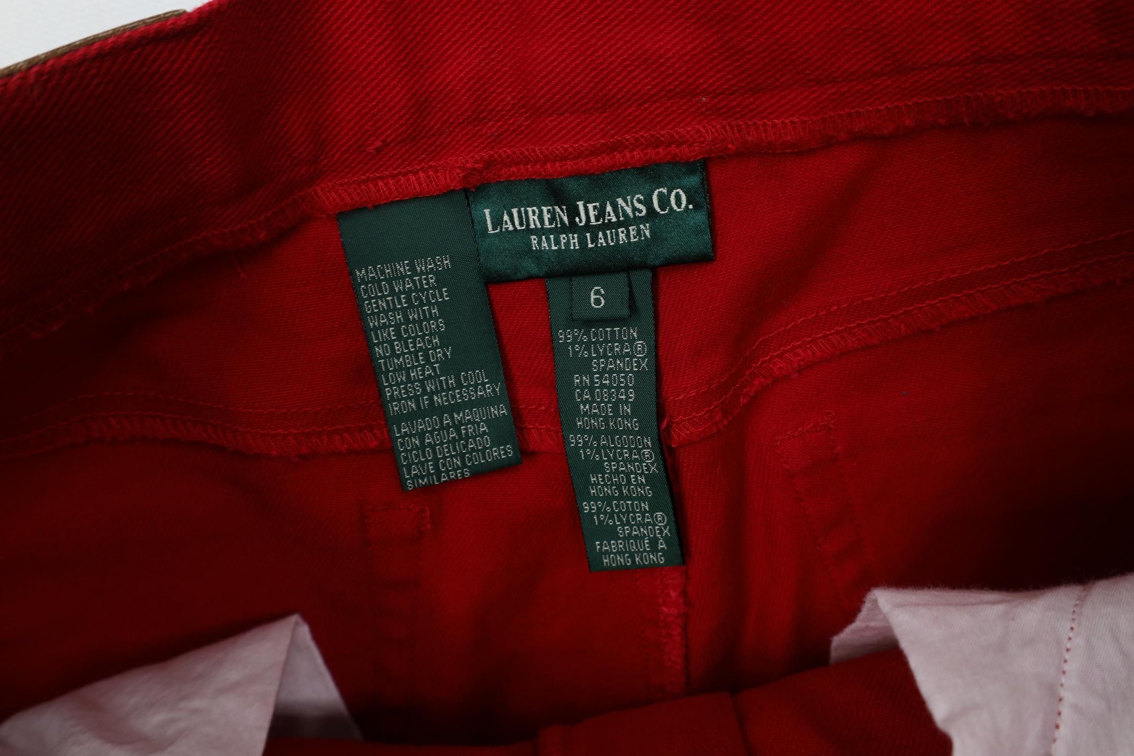 Polo Ralph Lauren Vintage 90s Ralph Lauren Straight Leg Denim Jeans Red Size 28" / US 6 / IT 42 - 8 Thumbnail