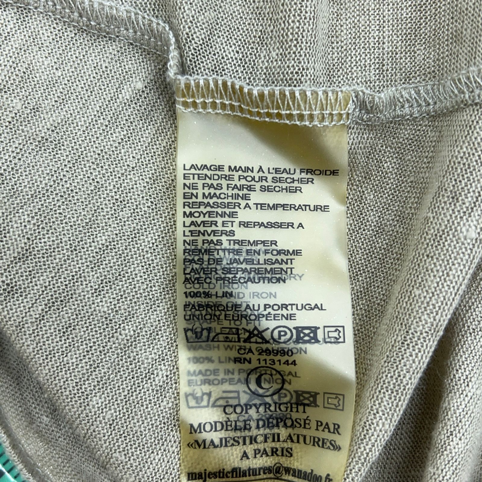MAJESTIC FILATURES Majestic Paris Size 1 US XS Tank Top Linen Scoop Neck Khaki Size XS / US 0-2 / IT 36-38 - 13 Thumbnail