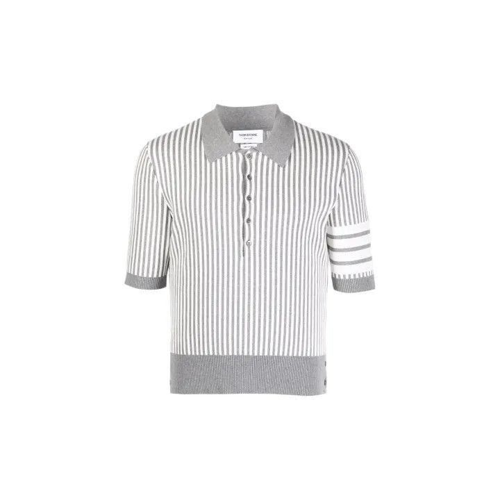 Thom Browne Thom Browne SS22 Striped Short Sleeve Polo -2507 Size US M / EU 48-50 / 2 - 2 Thumbnail