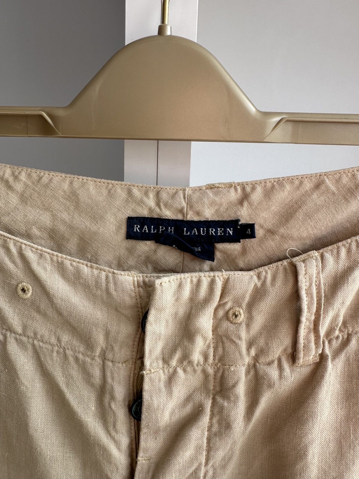 Vintage Vintage Polo Ralph Lauren Woman Linen Cargo Pants Size 30" / US 8 / IT 44 - 5 Thumbnail