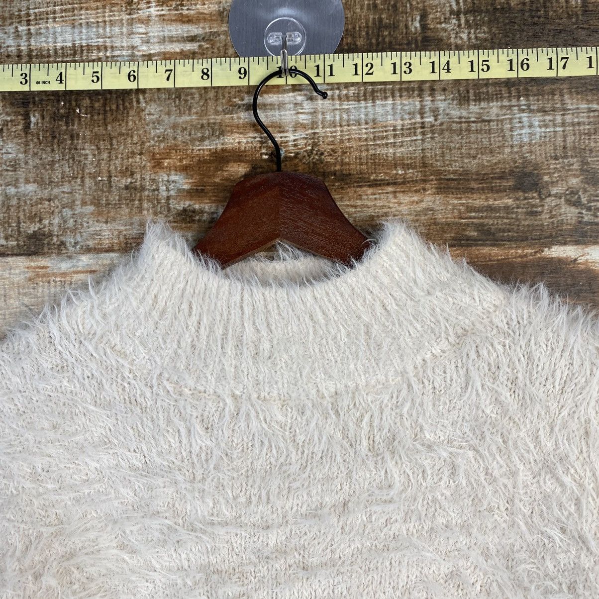 Homespun Knitwear DL GU White Mohair fur shaggy Knitwear #C1099 Size M / US 6-8 / IT 42-44 - 4 Thumbnail