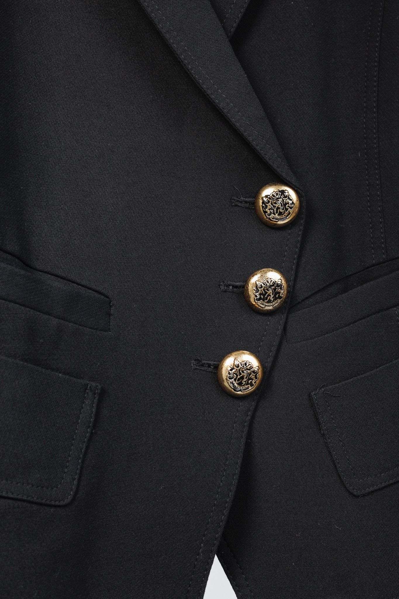 SMYTHE Smythe Black Wool-Blend 3-Button Wrap Blazer Size M / US 6-8 / IT 42-44 - 8 Thumbnail