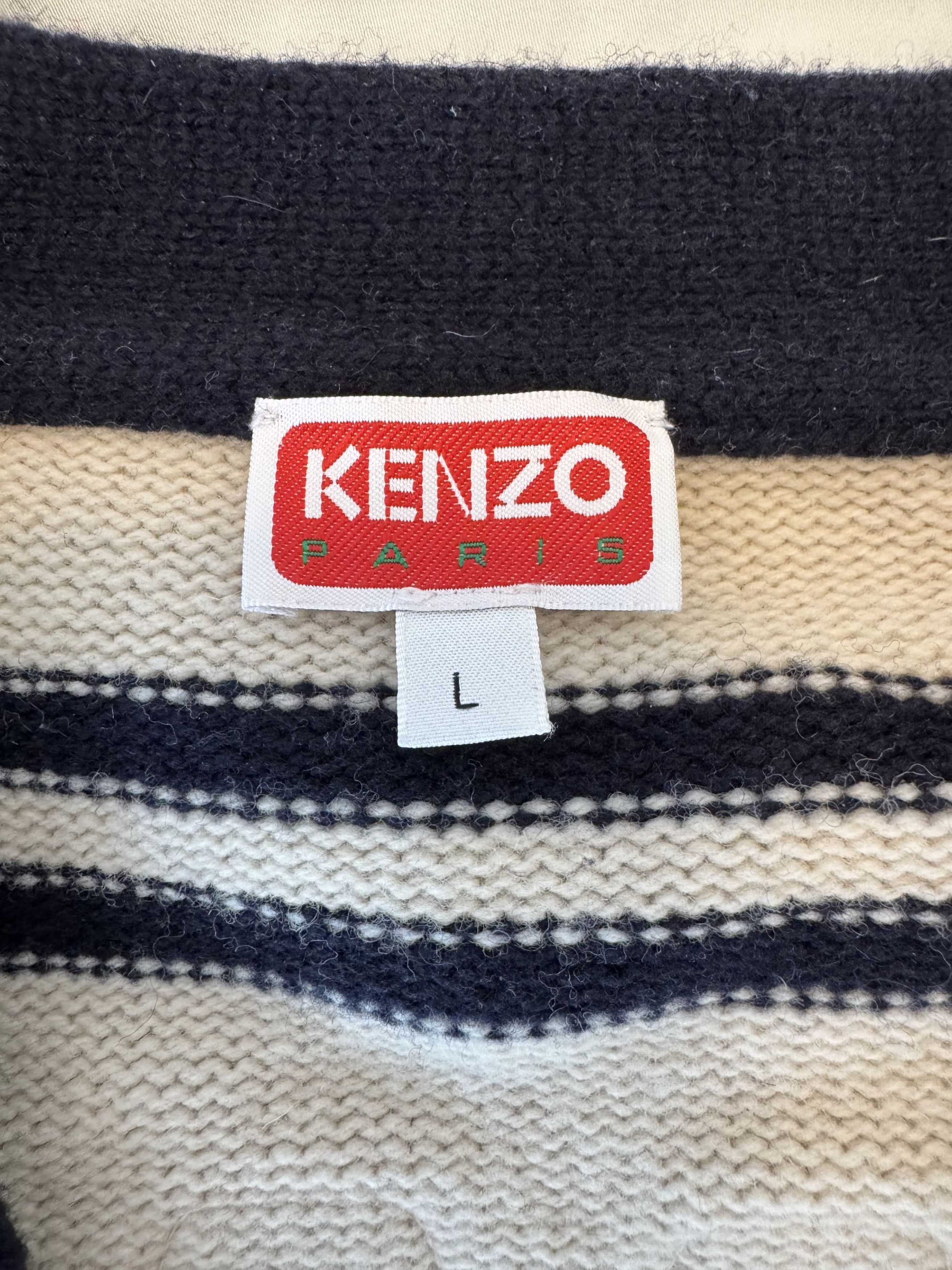 Kenzo Kenzo V-Neck Knit Varsity Patches (FC65PU3293BB) Size US L / EU 52-54 / 3 - 8 Thumbnail