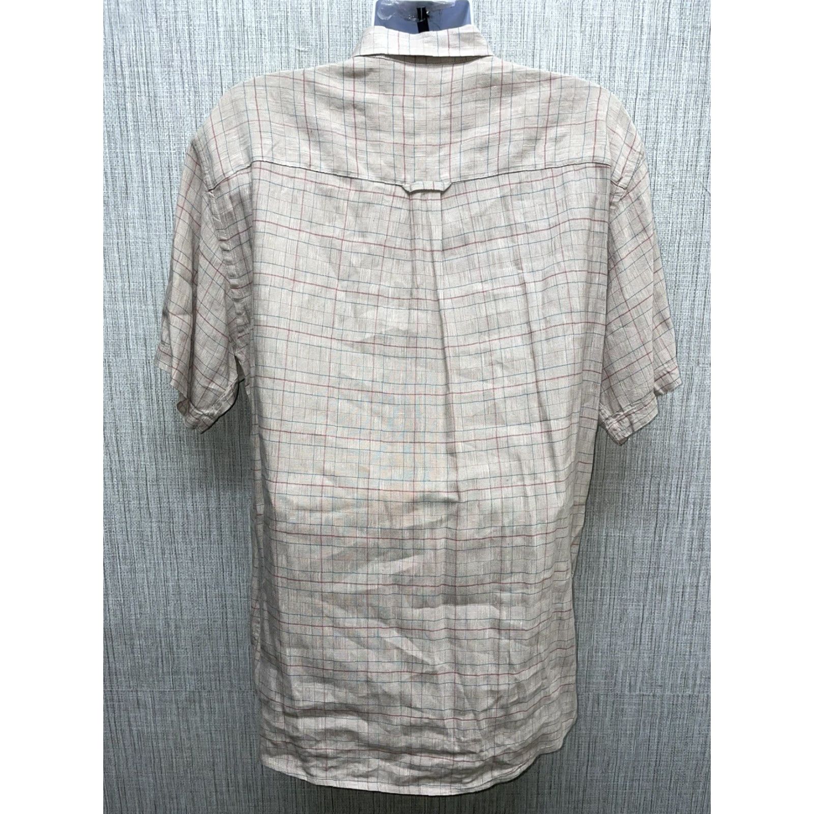 Pendleton Pendleton Shirt Plaid Short Sleeve Button-Down Beige Linen L Mens Size US L / EU 52-54 / 3 - 5 Thumbnail