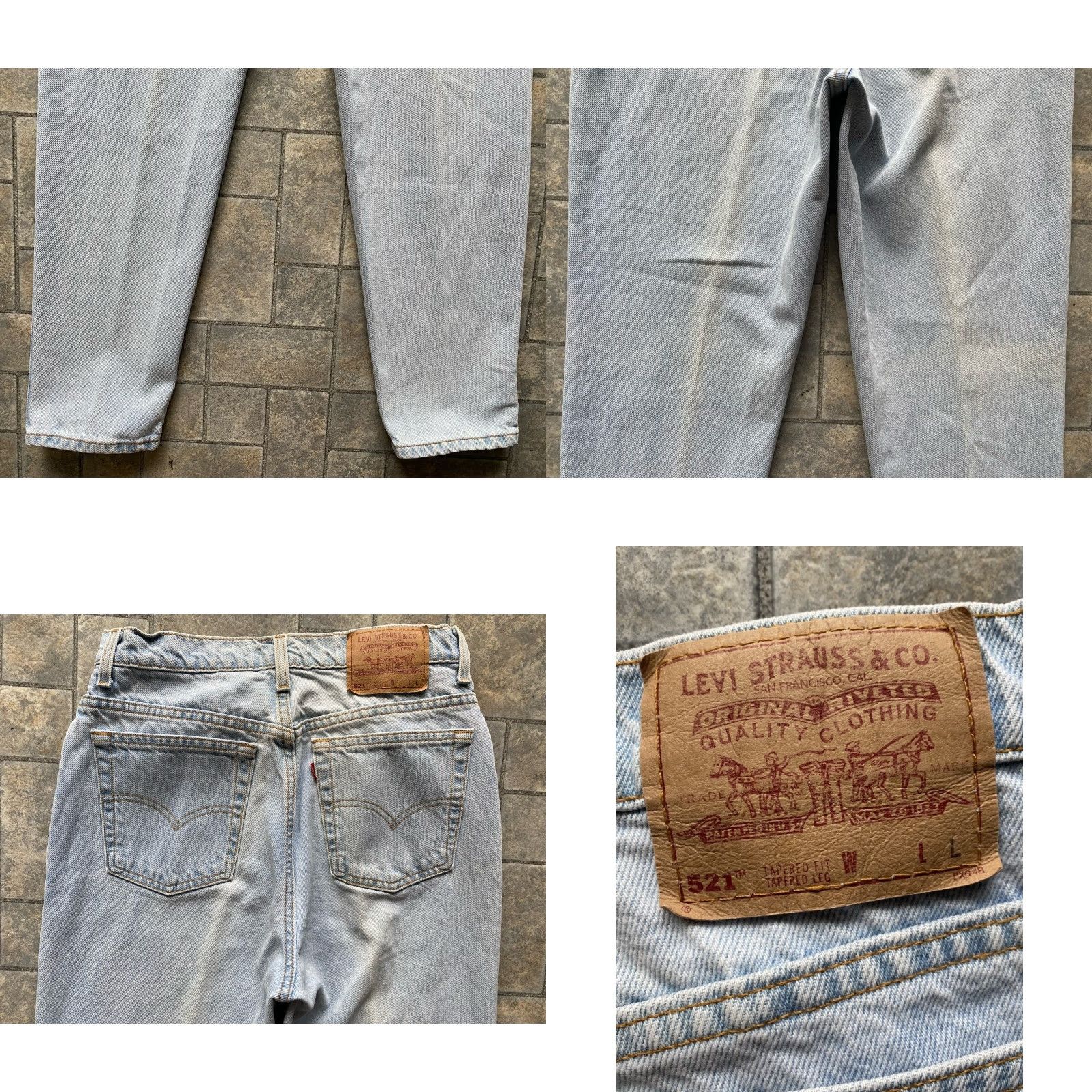 Levi's VINTAGE Levi’s 521 Womens Jeans Tapered Long 12 Light Blue USA 90s Made in USA Womens Size 34" / US 12 / IT 48 - 9 Thumbnail