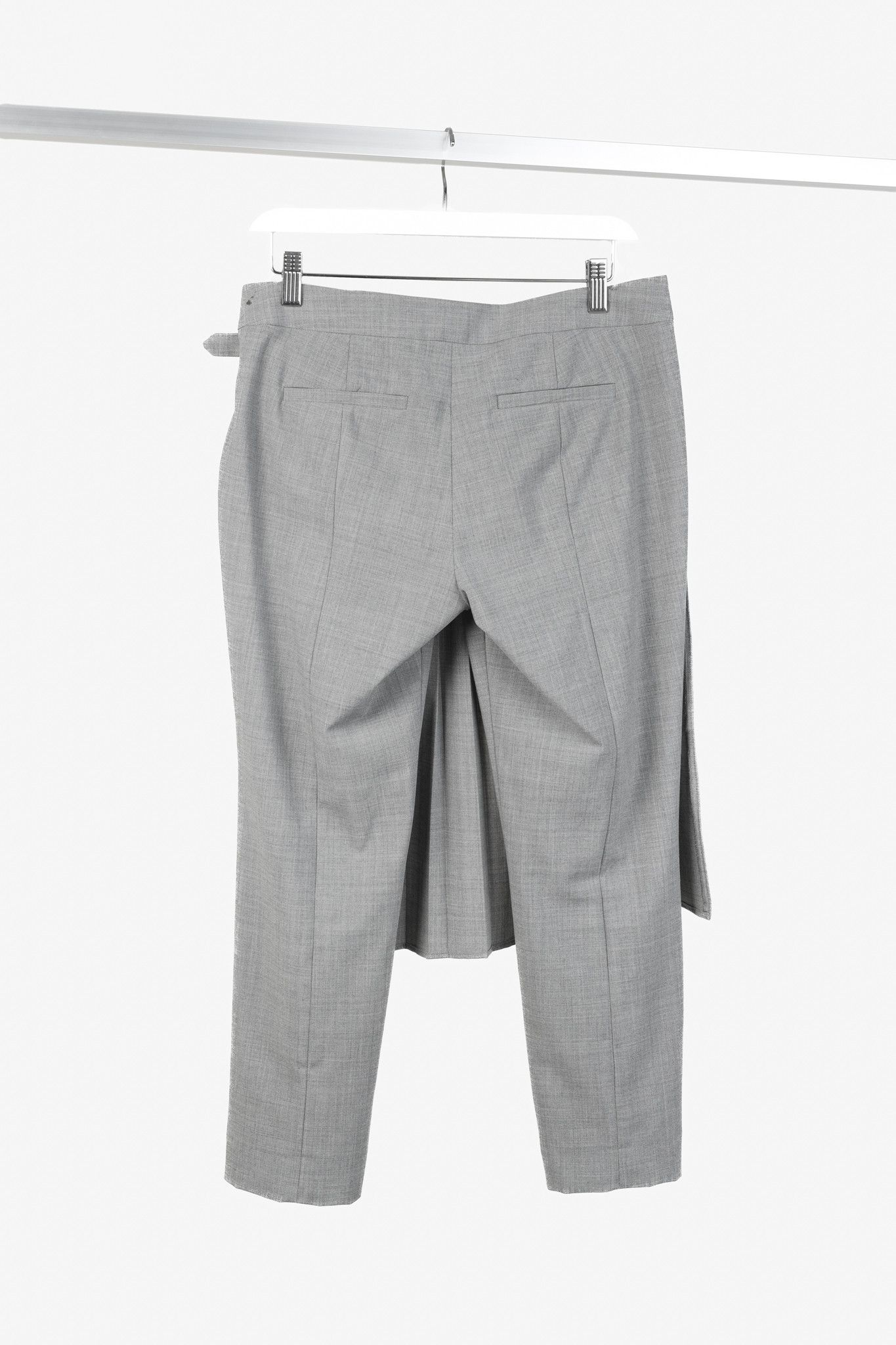 Tibi Tibi Grey Stretch-Wool Layered-Pleated Pants Size 27" / US 4 / IT 40 - 2 Thumbnail