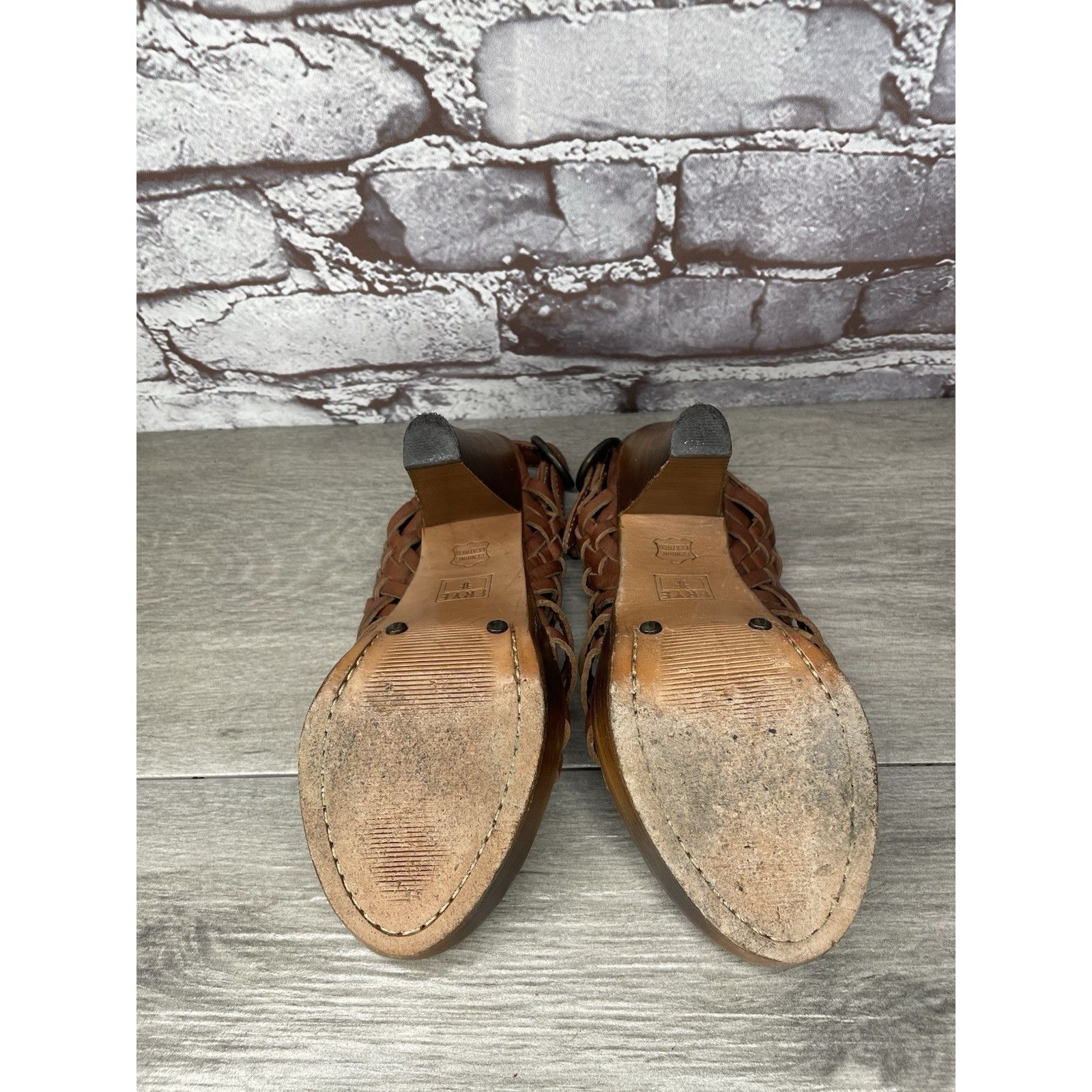 Frye Frye Joy Brown Braided Leather Huarache Platform Heel Sandal Size US 6.5 / IT 36.5 - 13 Thumbnail