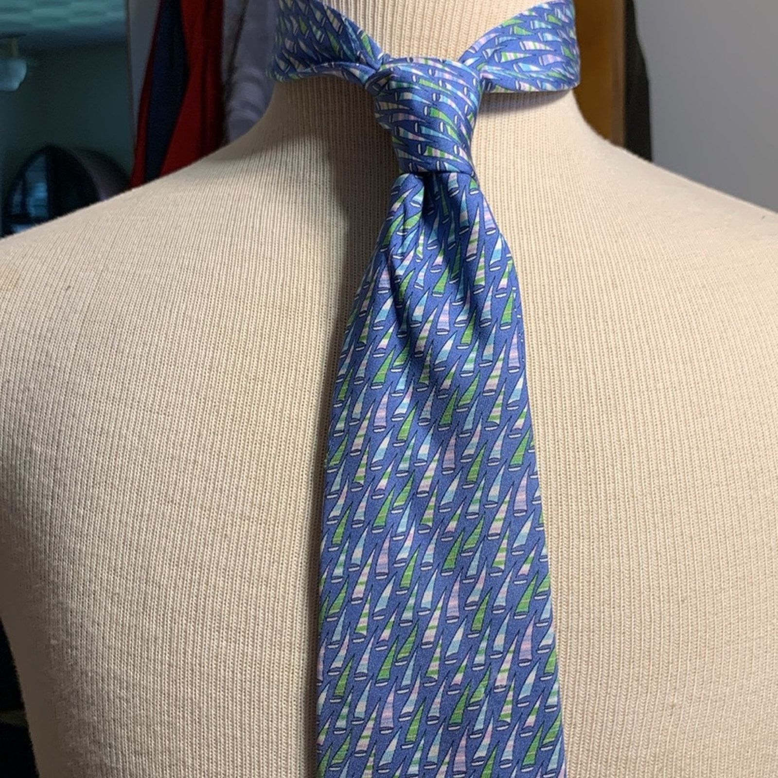 Salvatore Ferragamo Salvatore Ferragamo Italy Italian silk tie sailboats motif Size ONE SIZE - 3 Thumbnail