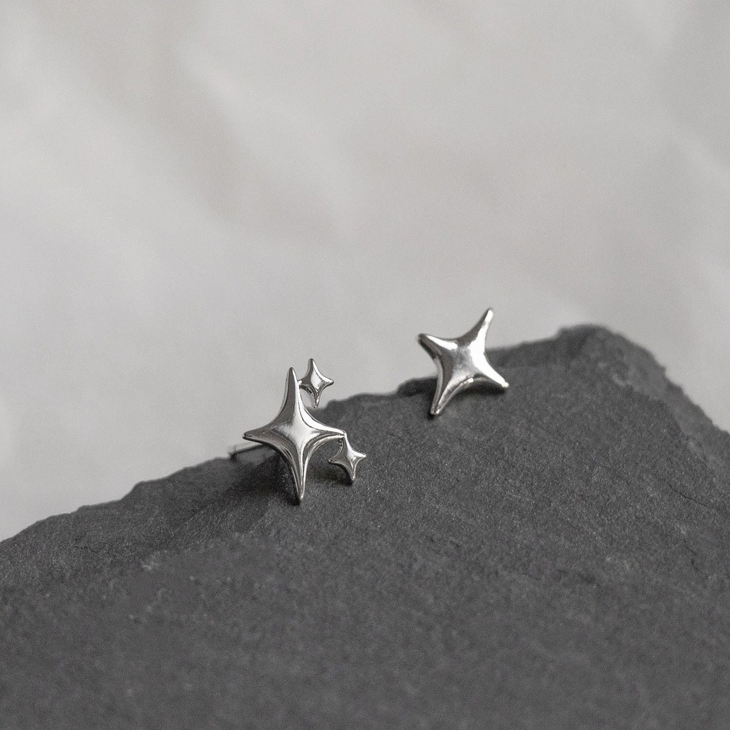 Jewelry × Sterling Silver Star Rare Earrings One Pairs Chrome Jewelry Size ONE SIZE - 3 Thumbnail