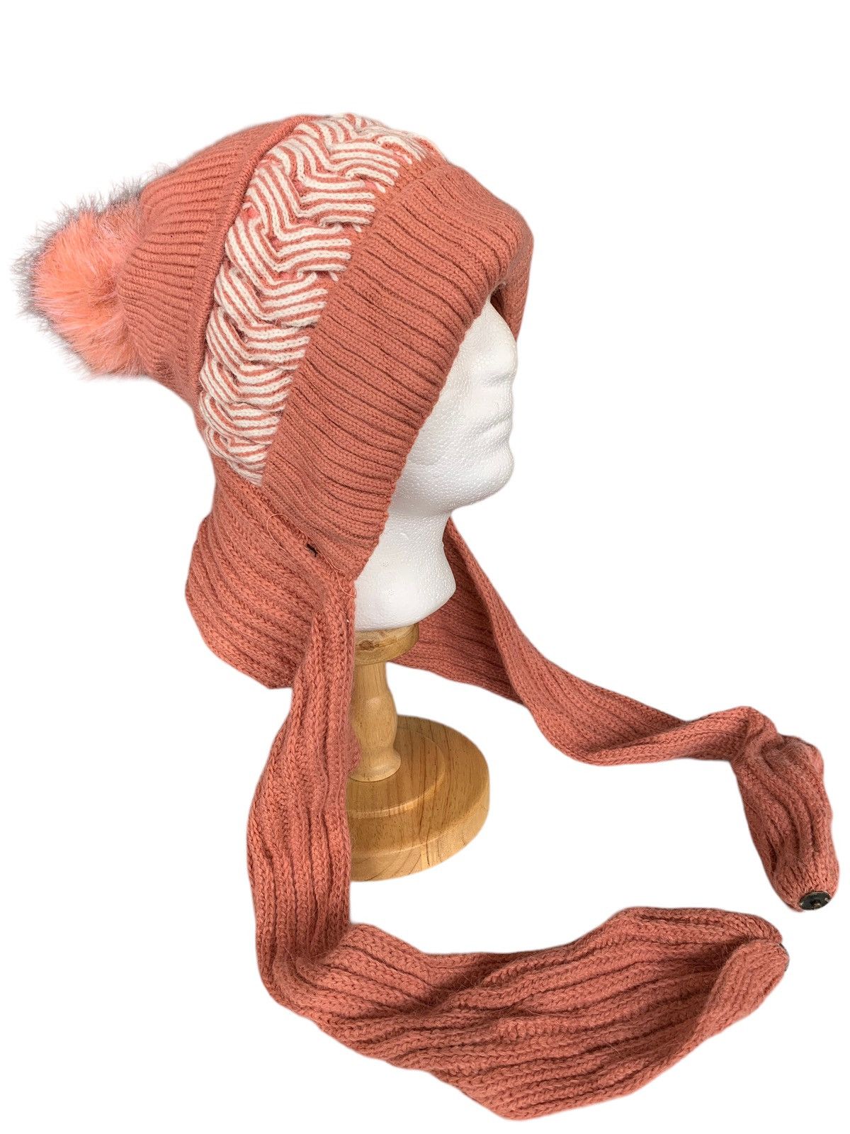 Japanese Brand Hand Crochet Knitted Chunky Alpaca Beanie Hats Size ONE SIZE - 1 Thumbnail