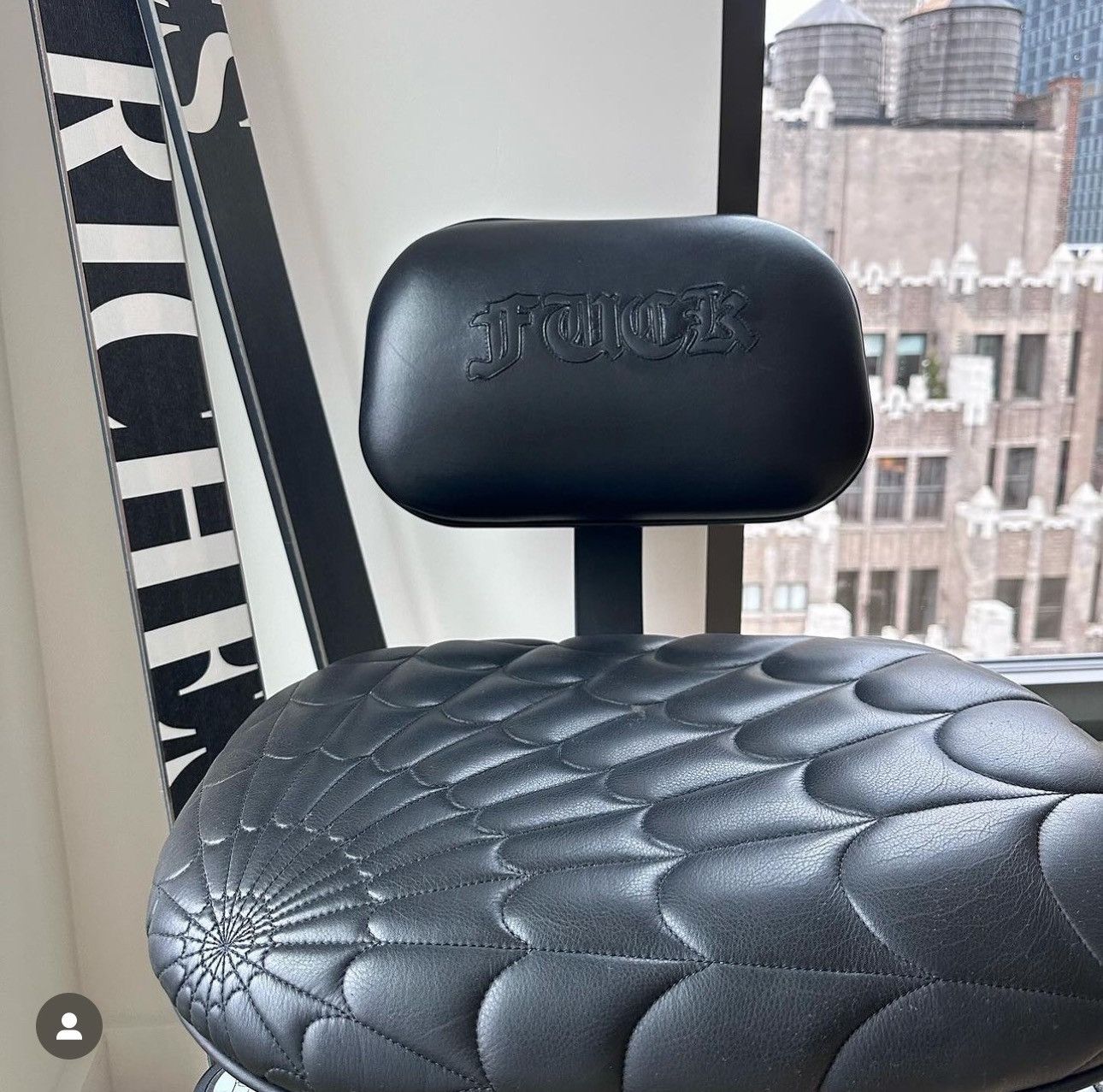 Chrome Hearts CHROME HEARTS ‘ FUCK ‘ & WEB LEATHER CHAIR ! Size ONE SIZE - 2 Thumbnail