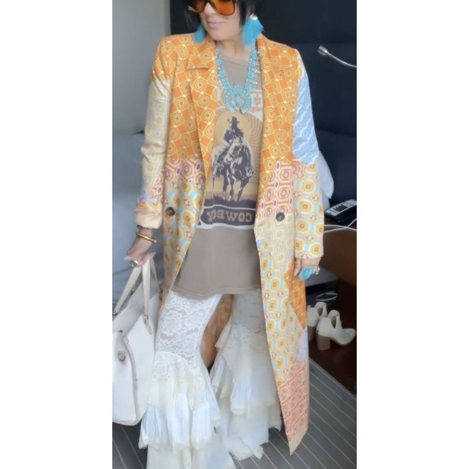 Never Fully Dressed Patchwork Long Trench Duster Coat 6