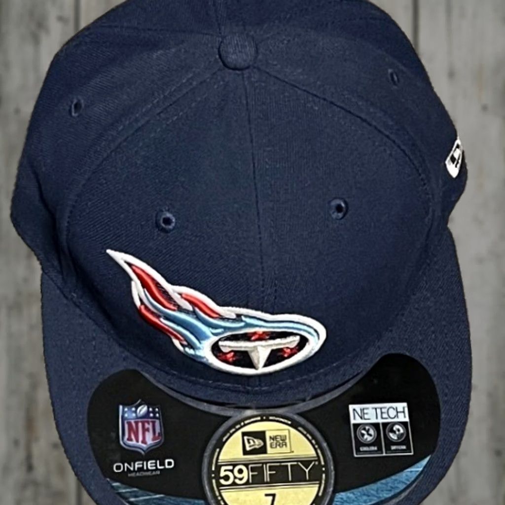 New Era New Era 59FIFTY Tennessee Titans Hat Men Size 7 Blue NFL On-Field Fitted Cap Size ONE SIZE - 1 Thumbnail