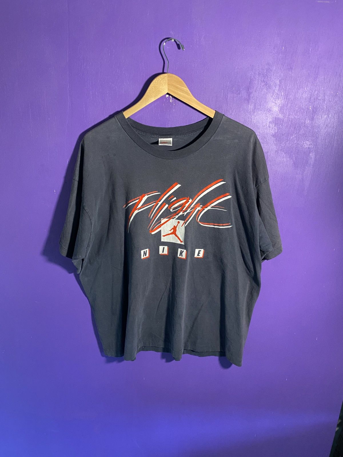 Nike Vintage 80s Nike flight faded logo t-shirt Size US XL / EU 56 / 4 - 1 Thumbnail