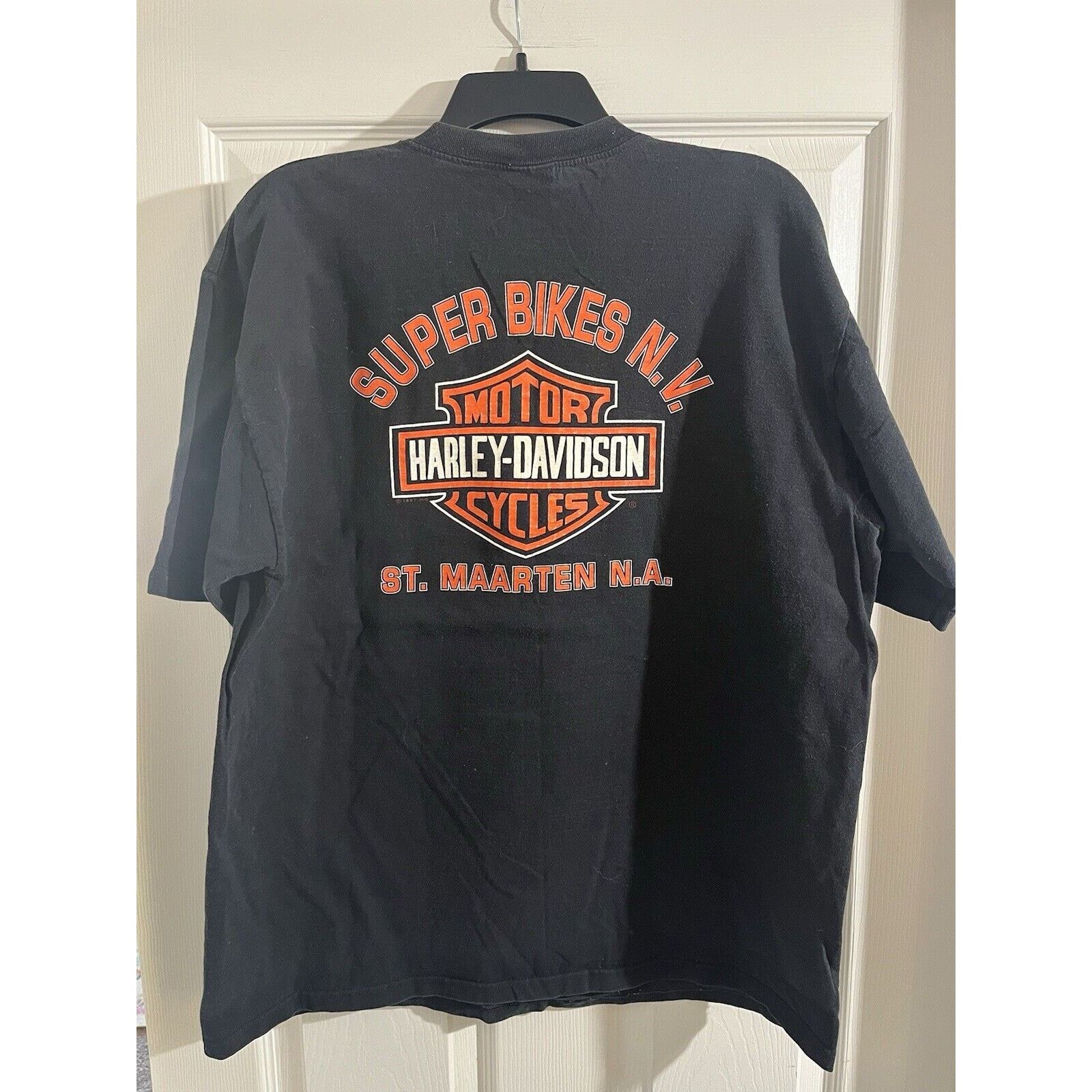 Harley Davidson Vtg Harley Davidson Super Bikes N.V. St. Maarten N.A. Sz Lg Size US L / EU 52-54 / 3 - 5 Thumbnail