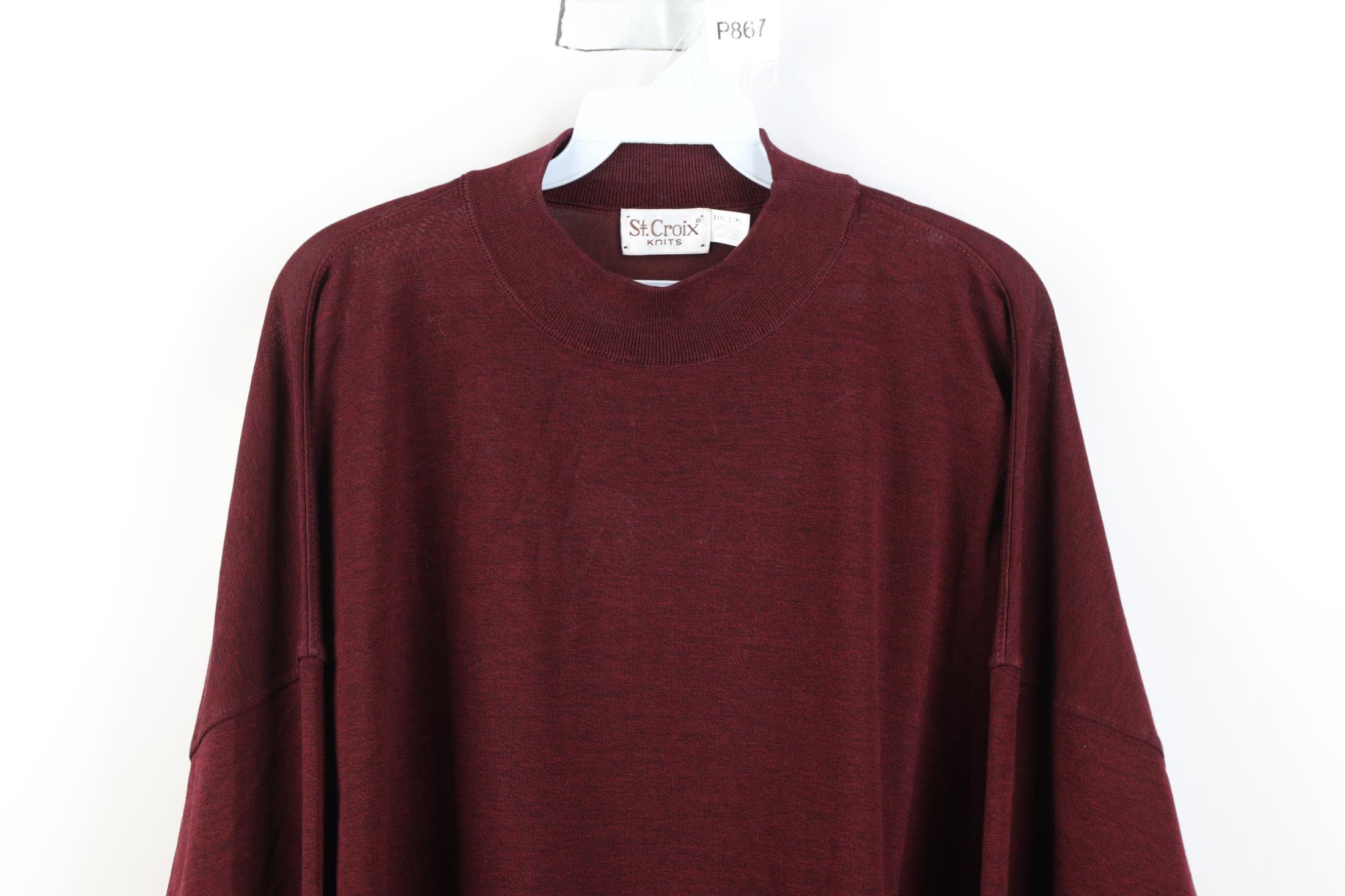 St. Croix Vintage 90s St Croix Knits Knit Mock Neck Sweater USA Size US XXL / EU 58 / 5 - 2 Thumbnail
