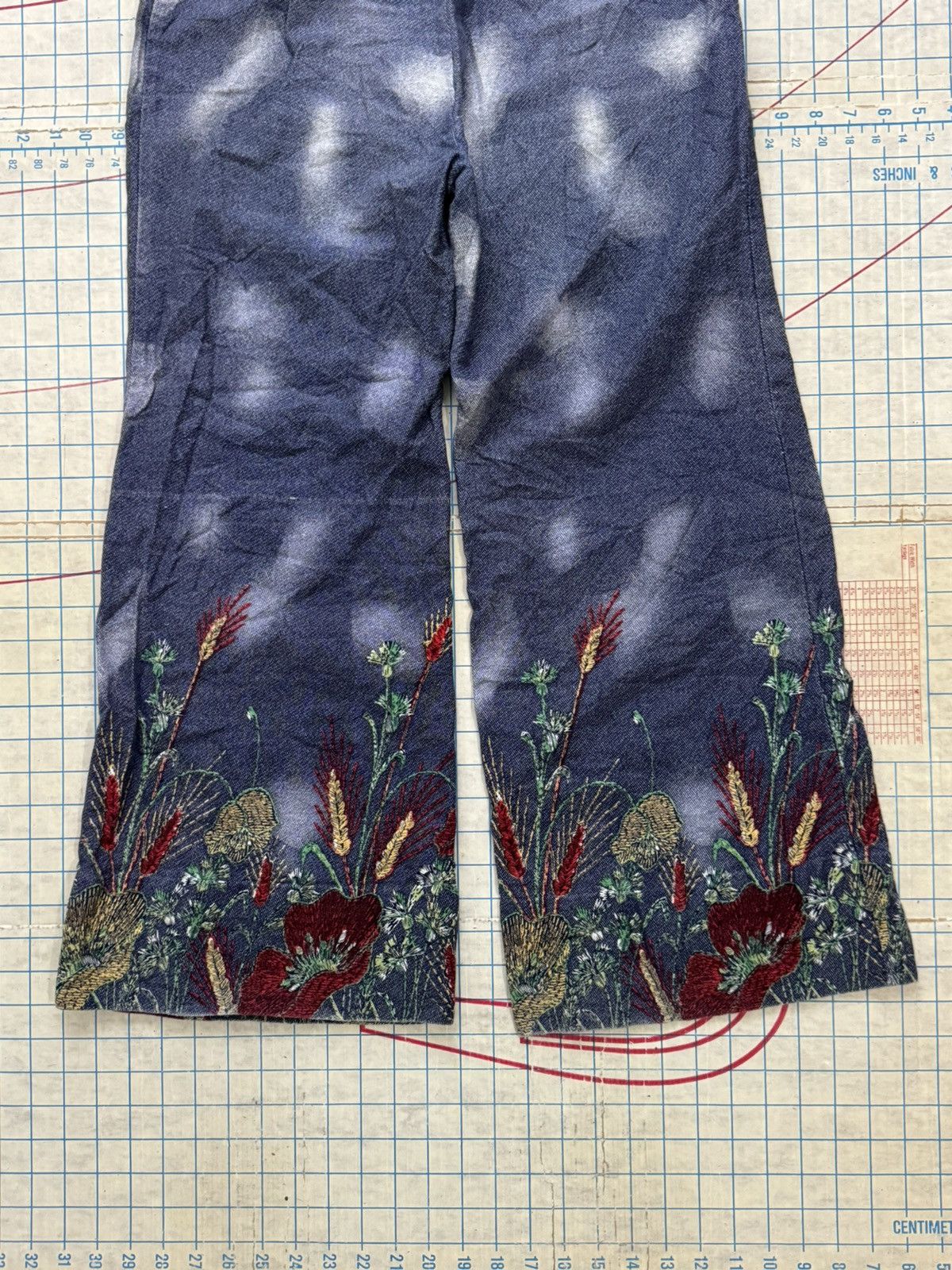 Vintage Vintage Crazy Bell Bottom Embroidered Pants 70’s Flare Size US 32 / EU 48 - 11 Thumbnail