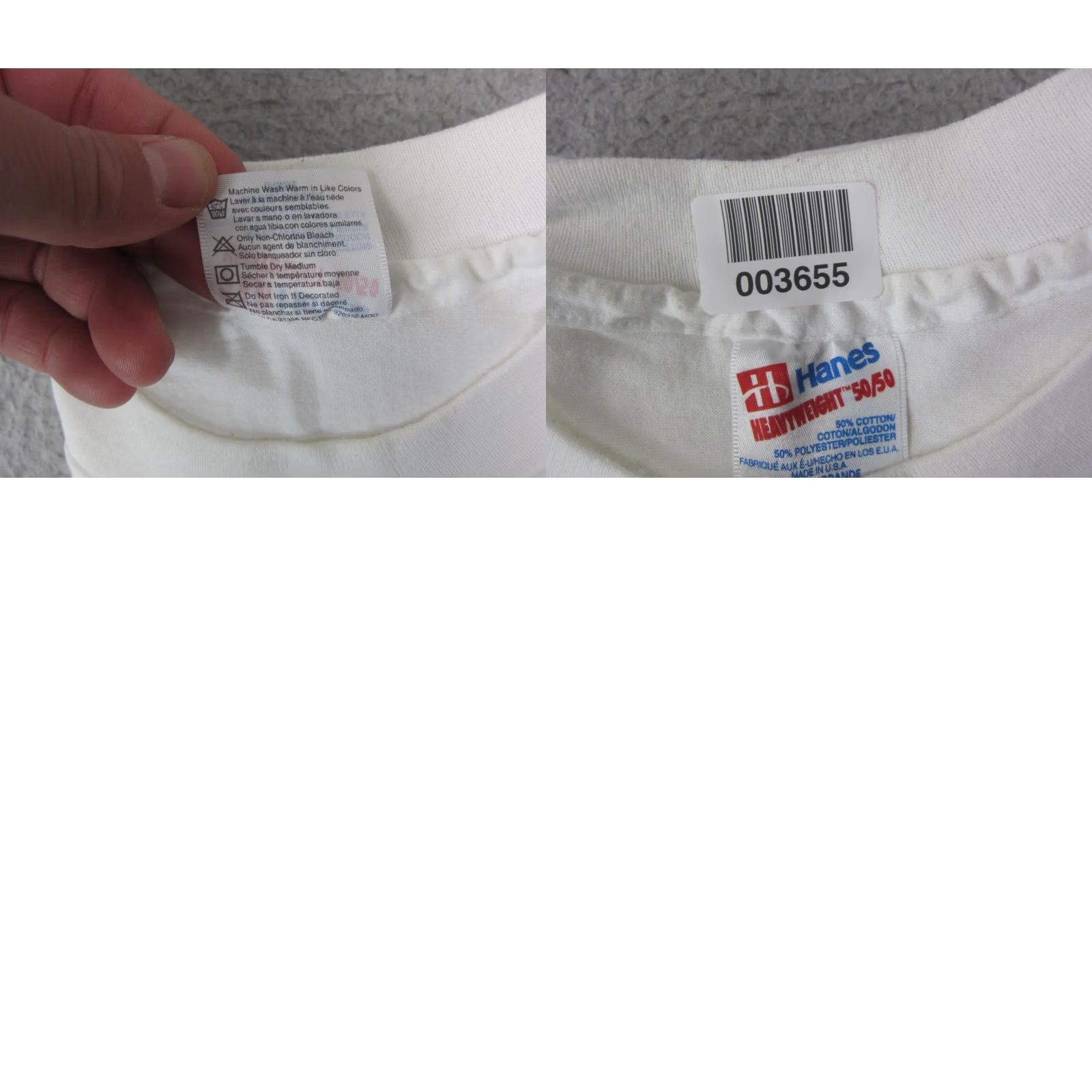 Hanes VINTAGE BIX 7 Shirt Mens Large L White 20 Years Running Marathon USA 90s Size US L / EU 52-54 / 3 - 9 Thumbnail