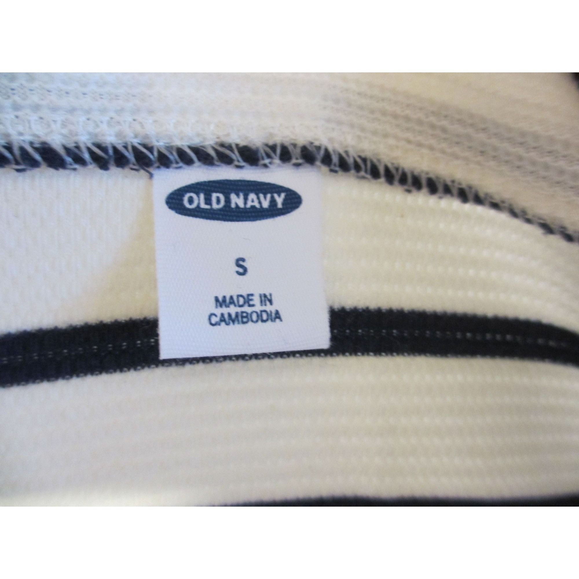 Old Navy Striped Old Navy Womens Cream & Navy 3/4 Sleeve Boatneck Top Size S / US 4 / IT 40 - 5 Thumbnail