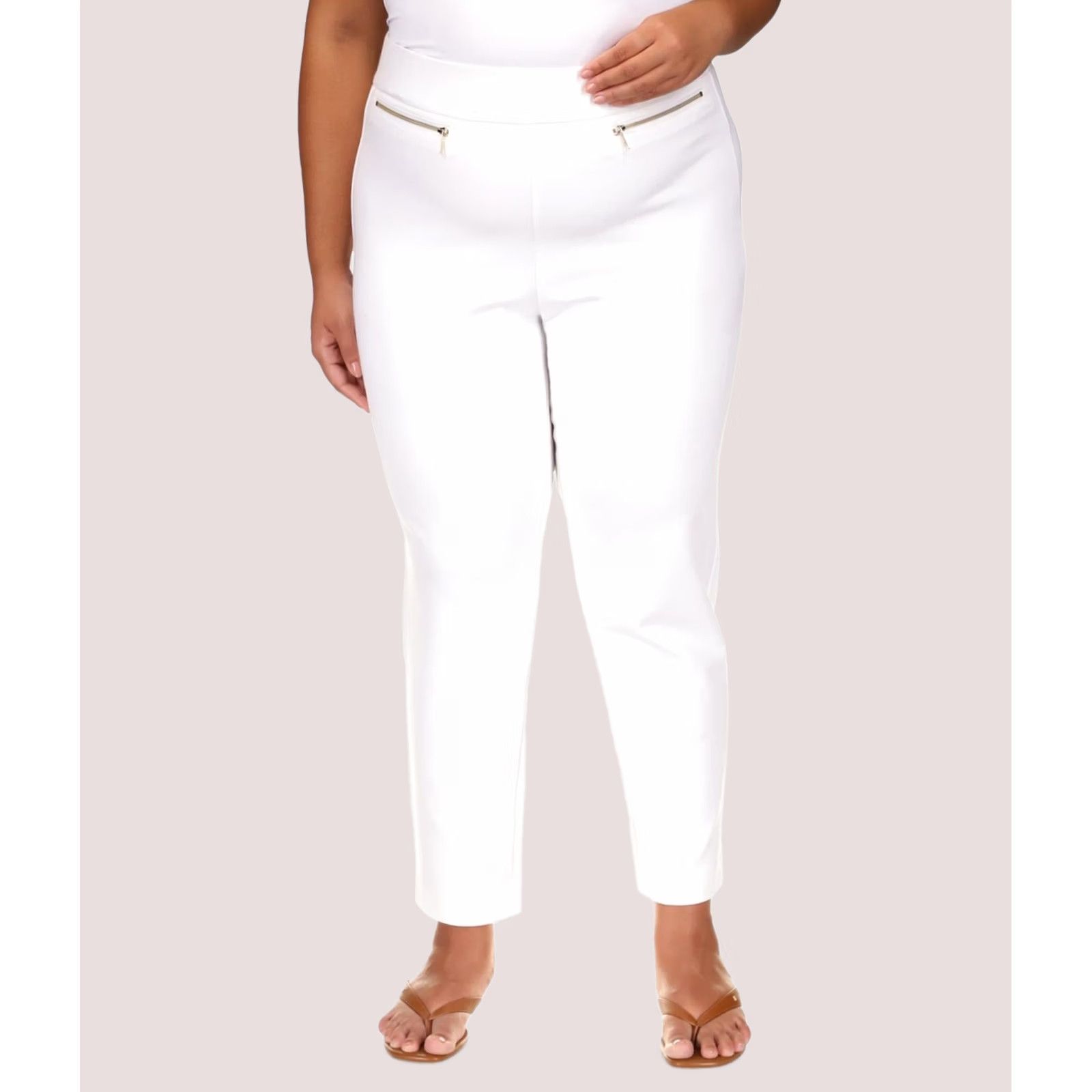 Michael Kors Michael Kors Pants 2X white Womens Casual Size 40" / US 18 - 1 Thumbnail