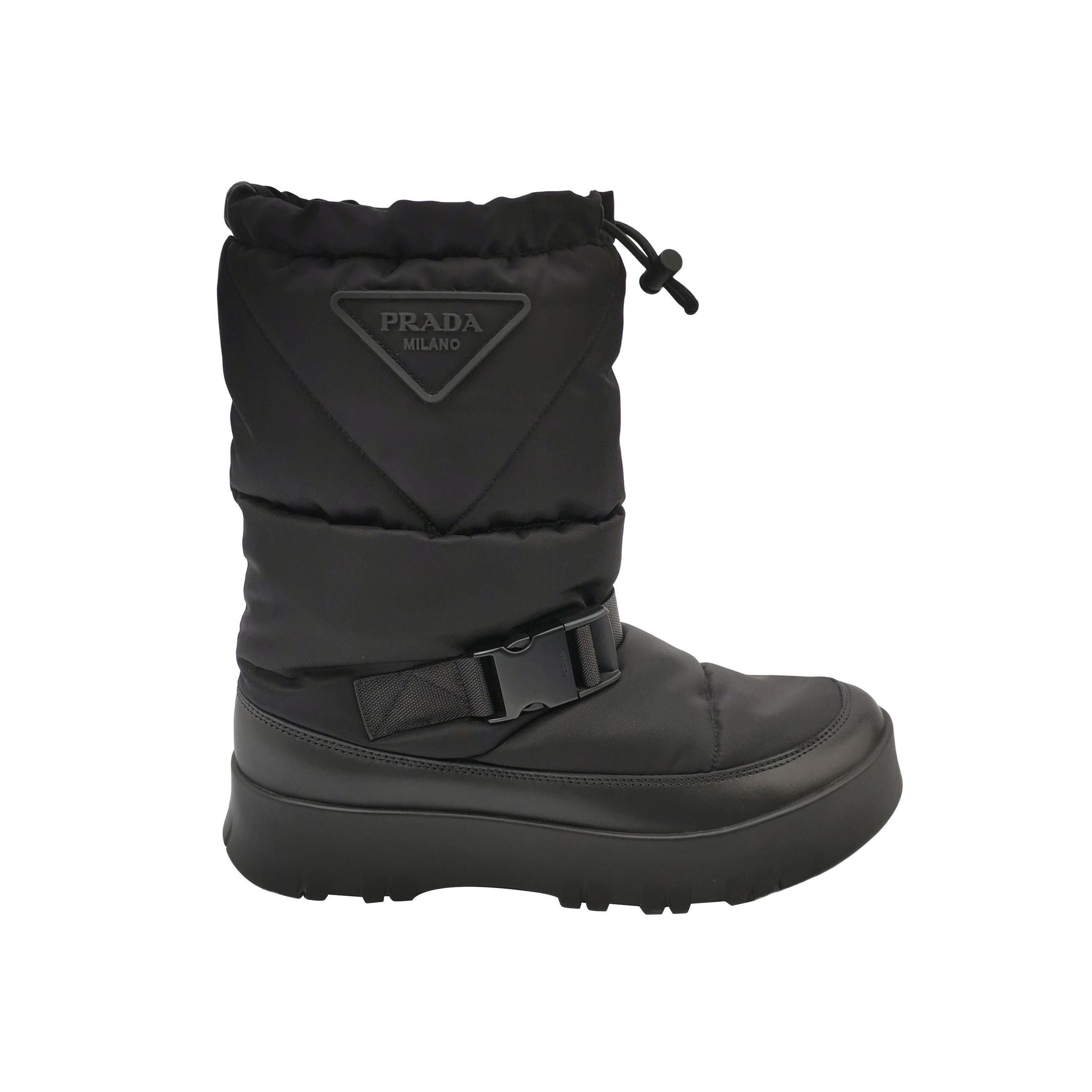 Prada Prada Nylon Triangle Logo Padded Boots 40.5 Size US 7 / EU 40 - 1 Thumbnail
