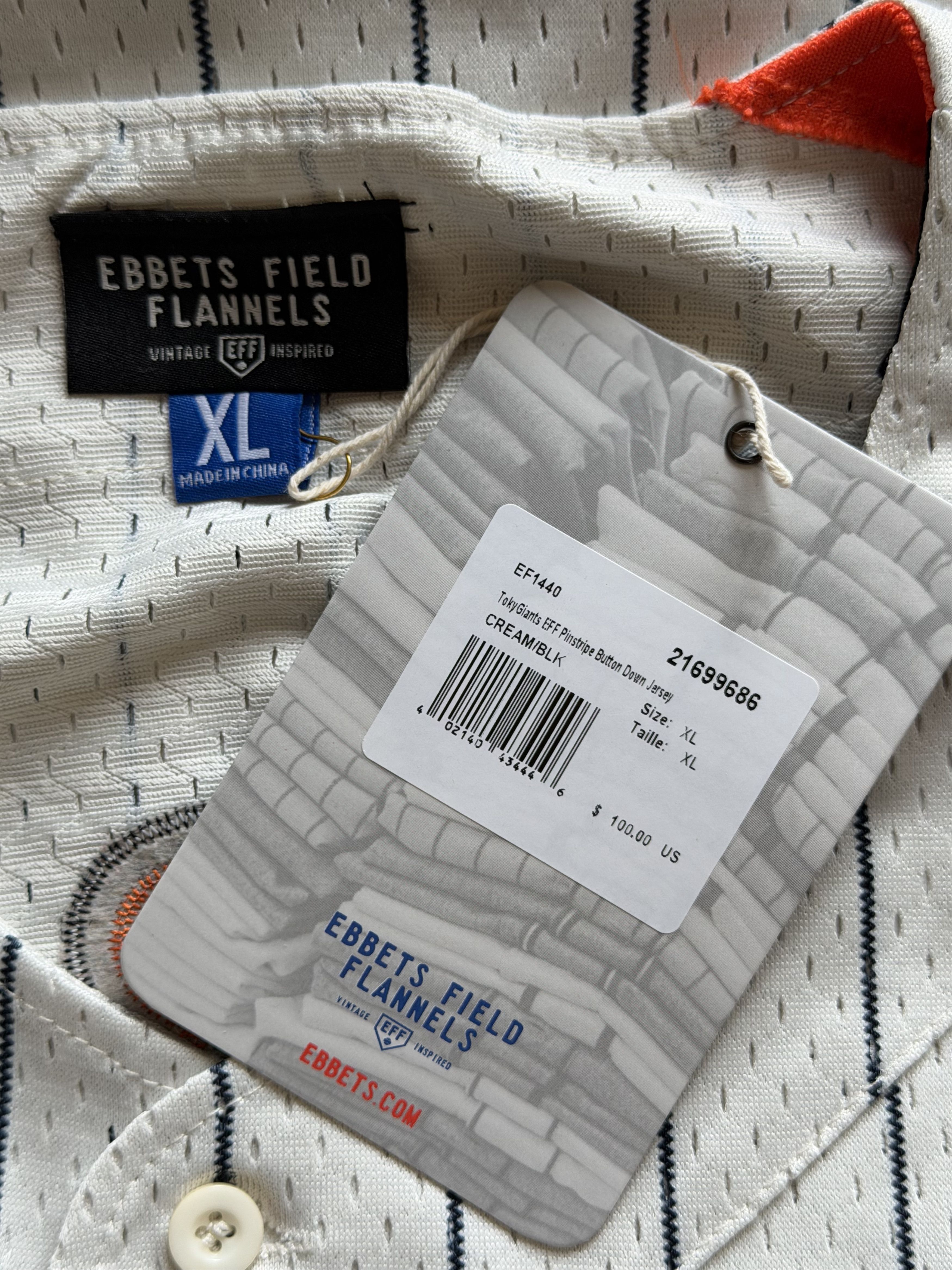 Ebbets Field Flannels Ebbets Field Tokyo Giants Pinstripe Mesh Jersey Size US XL / EU 56 / 4 - 8 Thumbnail