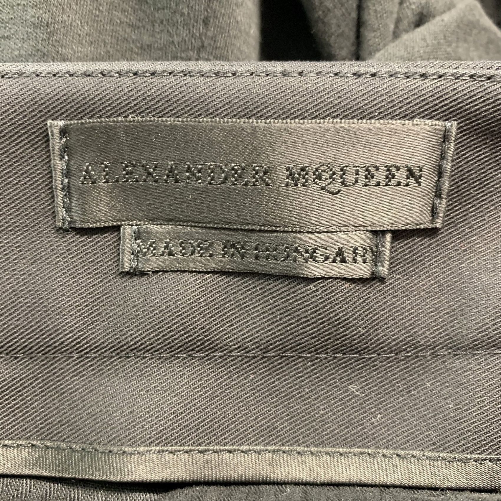 Alexander McQueen ALEXANDER MCQUEEN Size 32 Black Cotton Cashmere Zip Fly Dress Pants Size US 32 / EU 48 - 6 Thumbnail