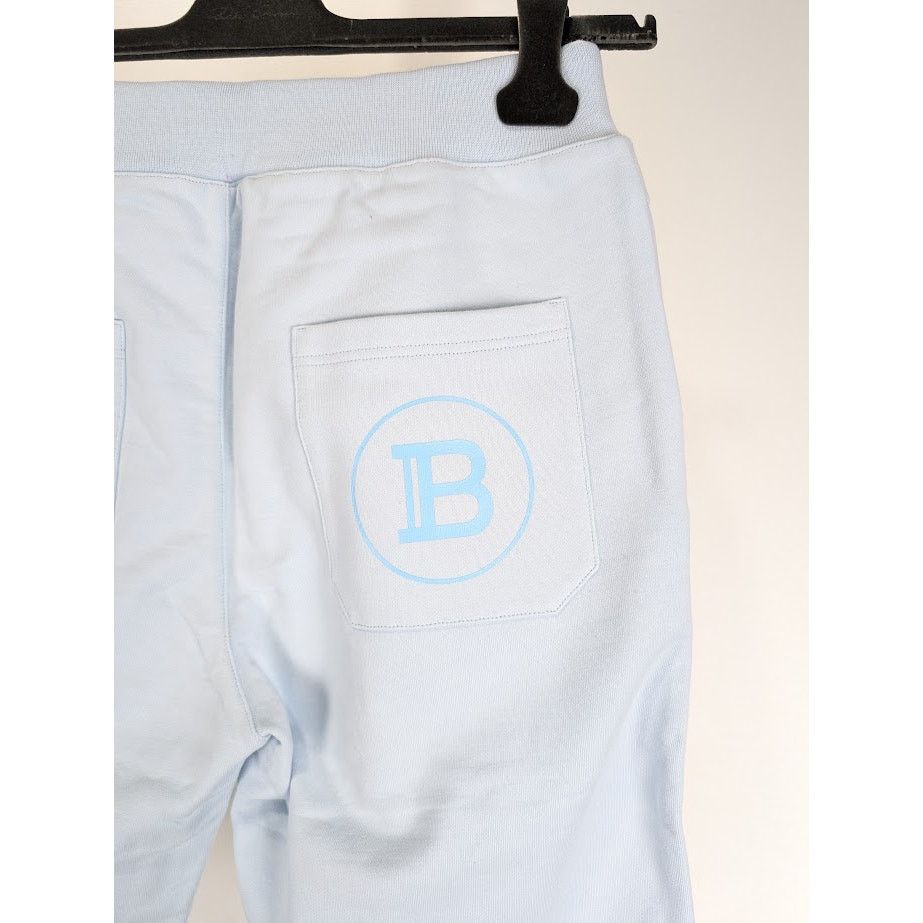 Balmain o1rshd1 B Logo Jogger Short in Baby Blue Size US 32 / EU 48 - 16 Thumbnail