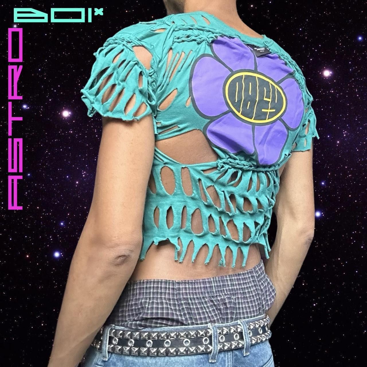 Obey ASTROBOI* OBEY GREEN BRAIDED FLORAL CROPPED TOP _ SMALL Size US S / EU 44-46 / 1 - 6 Thumbnail