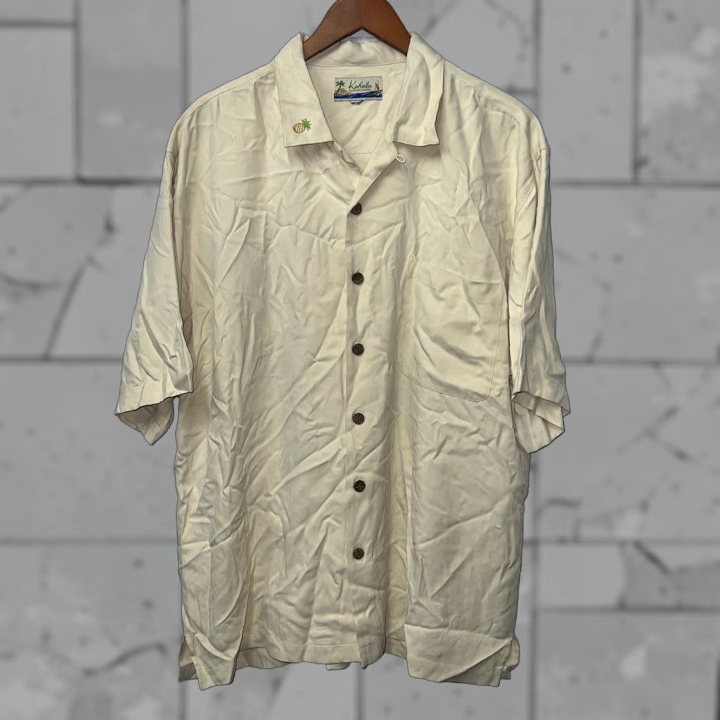 Vintage Kahala Hawaiian Islands Embroidered Shirt Mens Size L Beige Short Sleeve Button-Up 24” Pit To Pit Size US L / EU 52-54 / 3 - 1 Thumbnail