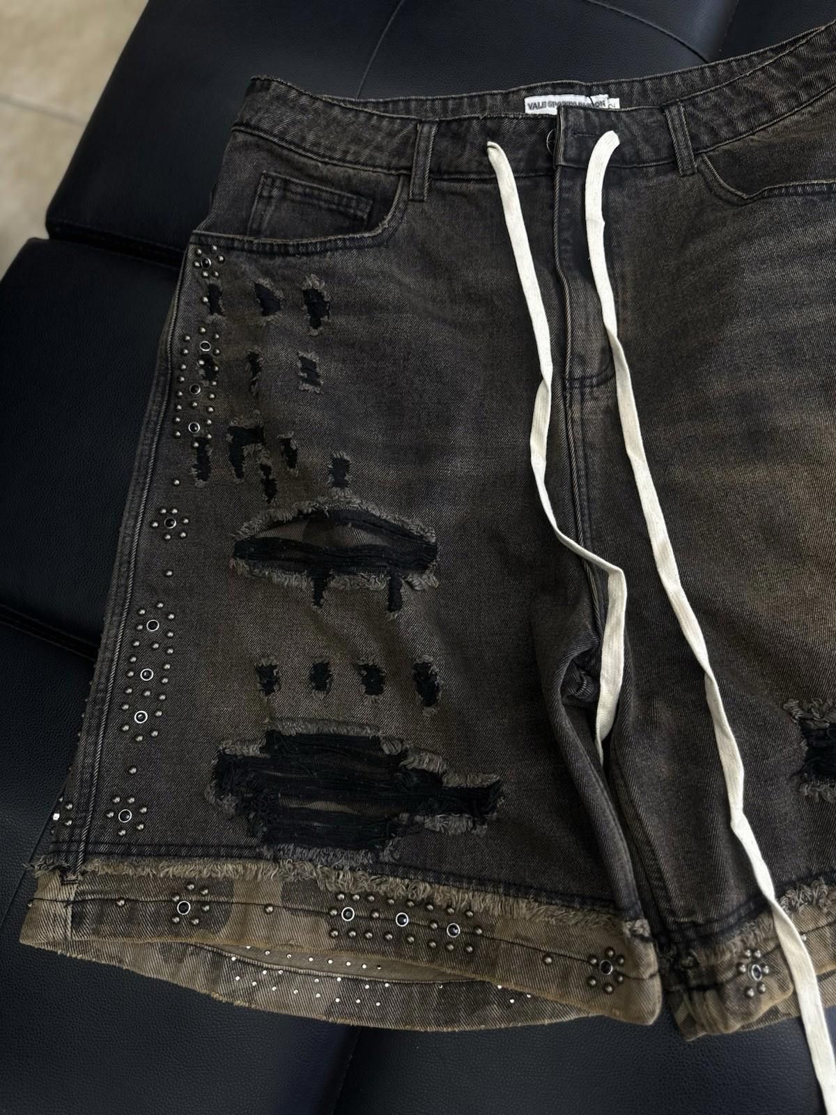 Vale Valley Denim Studded Shorts Size 32 (Brand New) Black/Brown Size US 32 / EU 48 - 3 Thumbnail