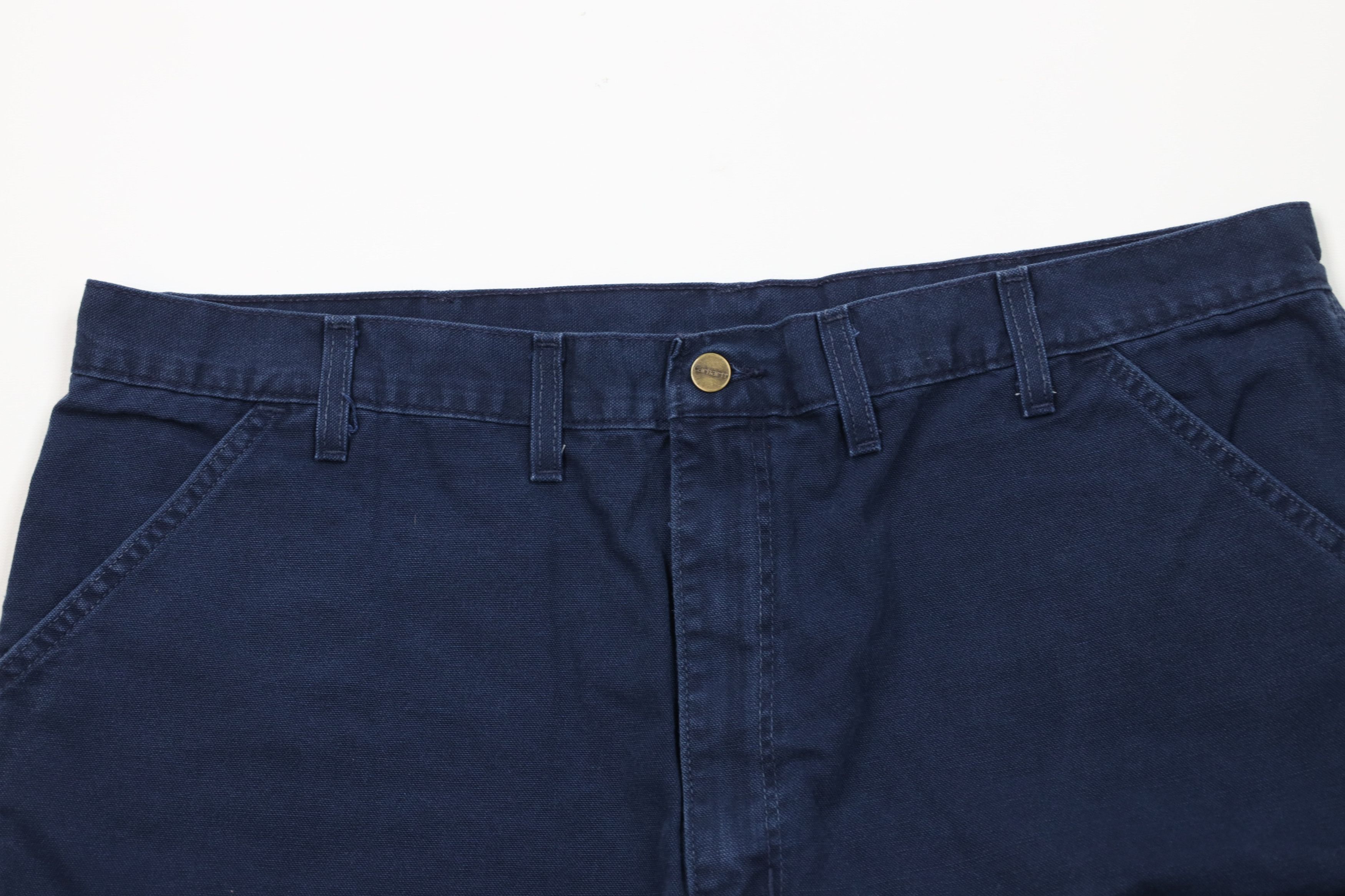 Carhartt Vintage 90s Carhartt Knee Canvas Dungaree Shorts Blue USA Size US 42 / EU 58 - 2 Thumbnail
