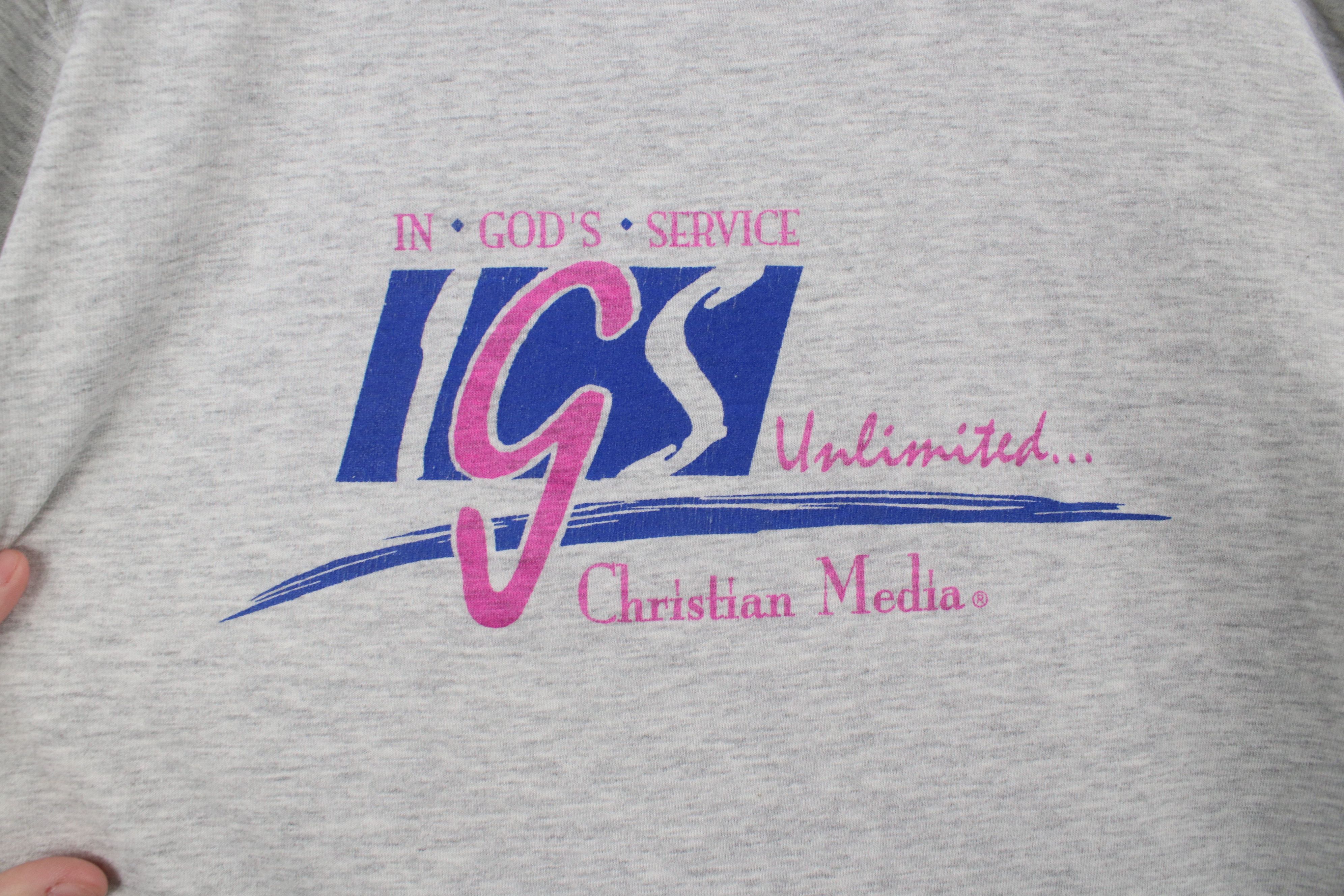 Vintage Vintage 90s Gods Service Christian Media Long Sleeve T-Shirt Size L / US 10 / IT 46 - 4 Thumbnail