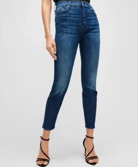 image of 7 For All Mankind NWT (26) 7 4 All Mankind Luxe Vintage High Waist Ankle in Blue, Women's (Size 24)