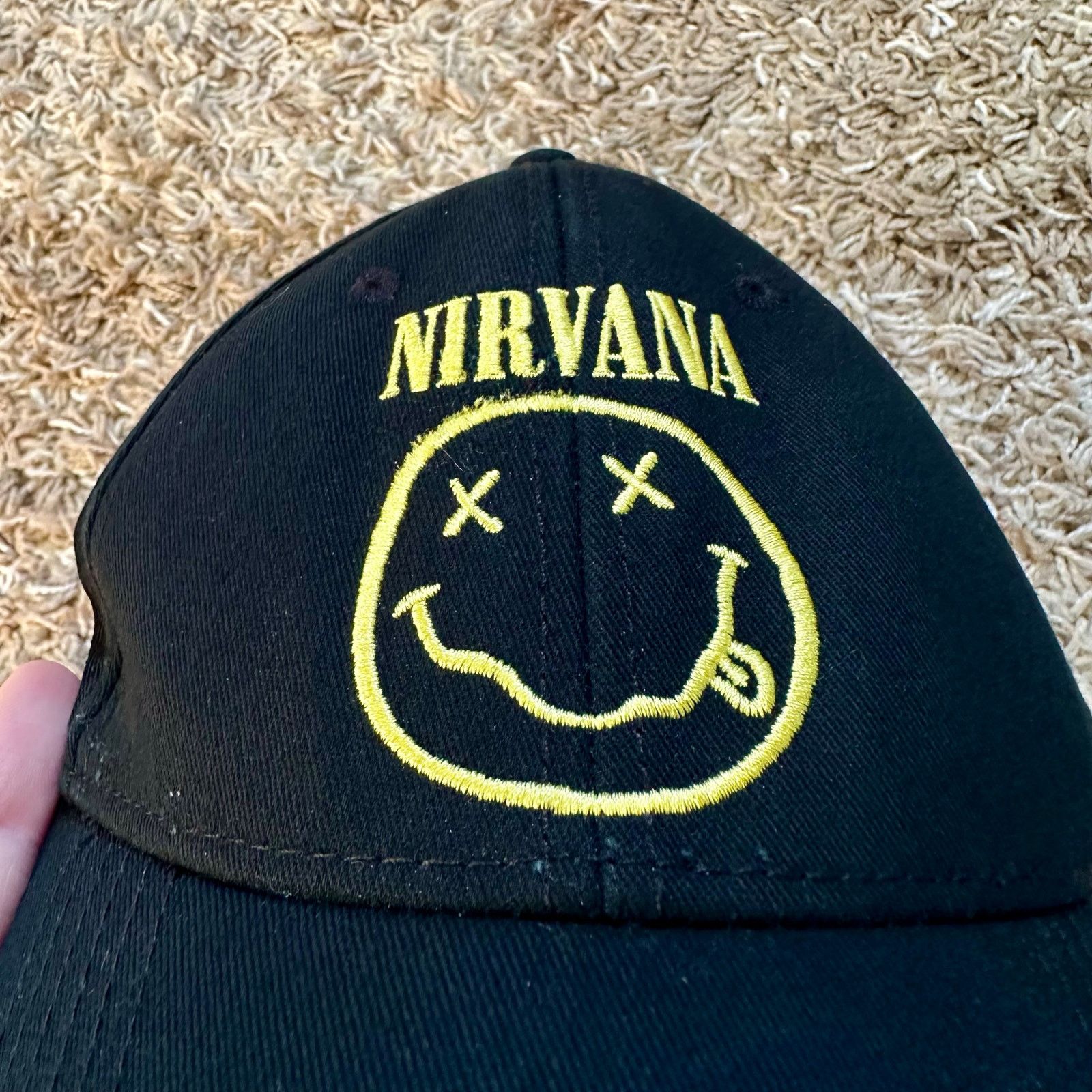Nirvana Nirvana Baseball Cap Black Smiley Face Logo Licensed Rock Size ONE SIZE - 2 Thumbnail