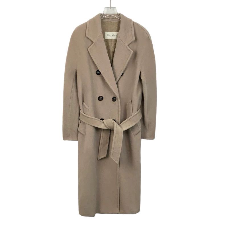 Max Mara Max Mara 101801 Sand Lapel Double Breasted Belted Coat Size XS / US 0-2 / IT 36-38 - 1 Thumbnail