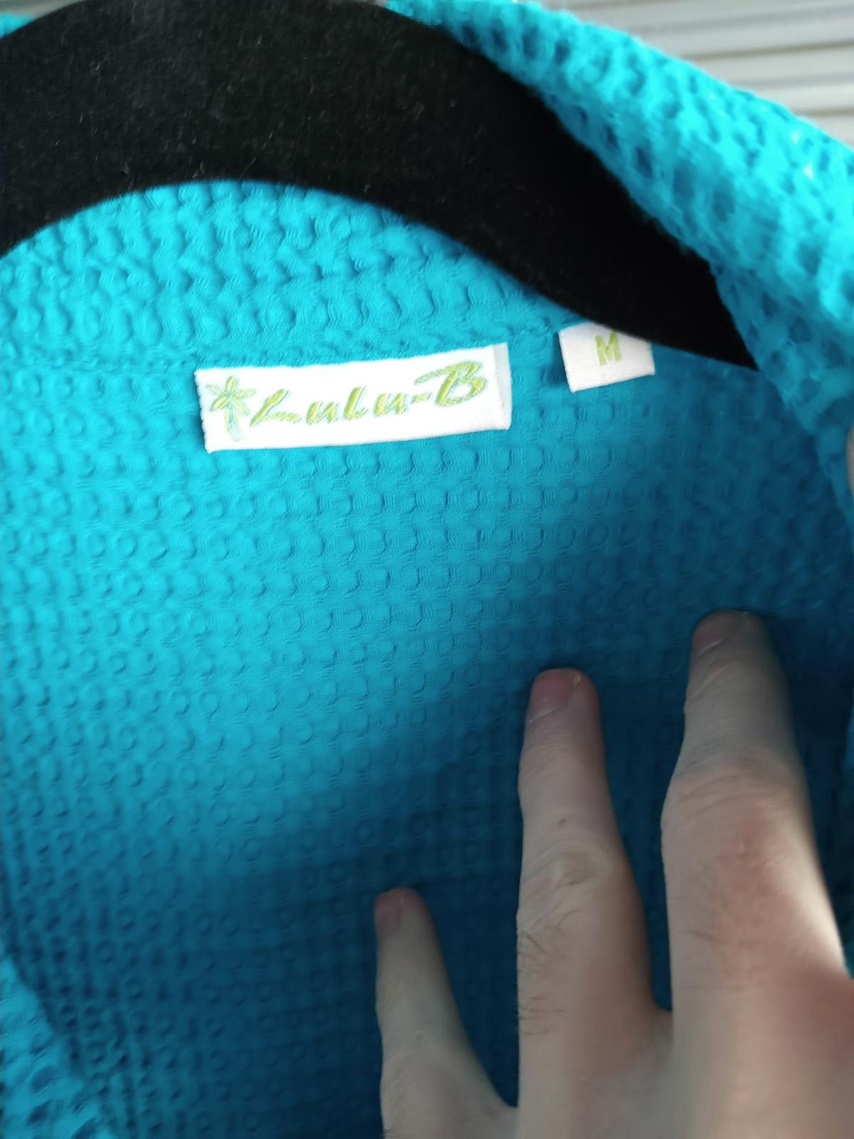 Designer Lulu-B Stylish Aqua Blue Jacket with Unique Buttons Size M / US 6-8 / IT 42-44 - 3 Thumbnail