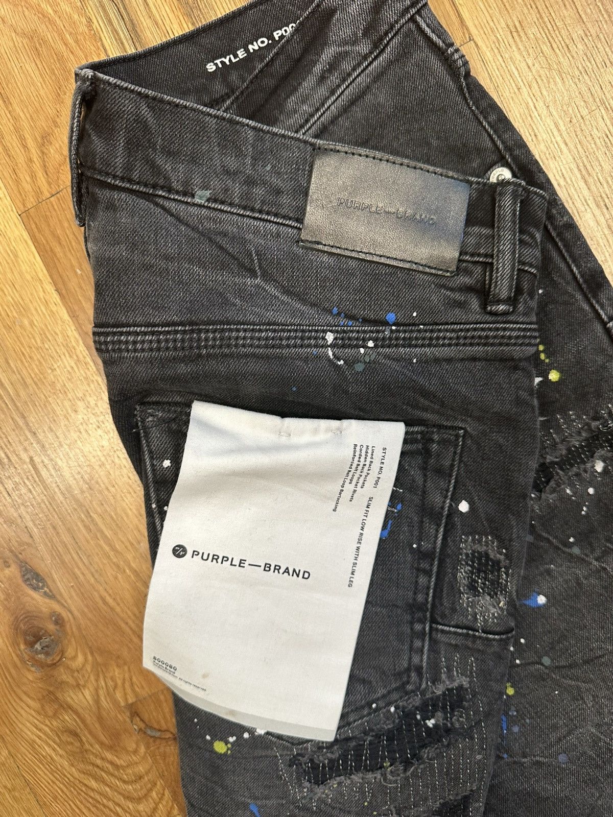 Purple Brand Purple Brand Paint Splatter Sitched Black Denim Jeans Sz 30 Size US 30 / EU 46 - 4 Thumbnail