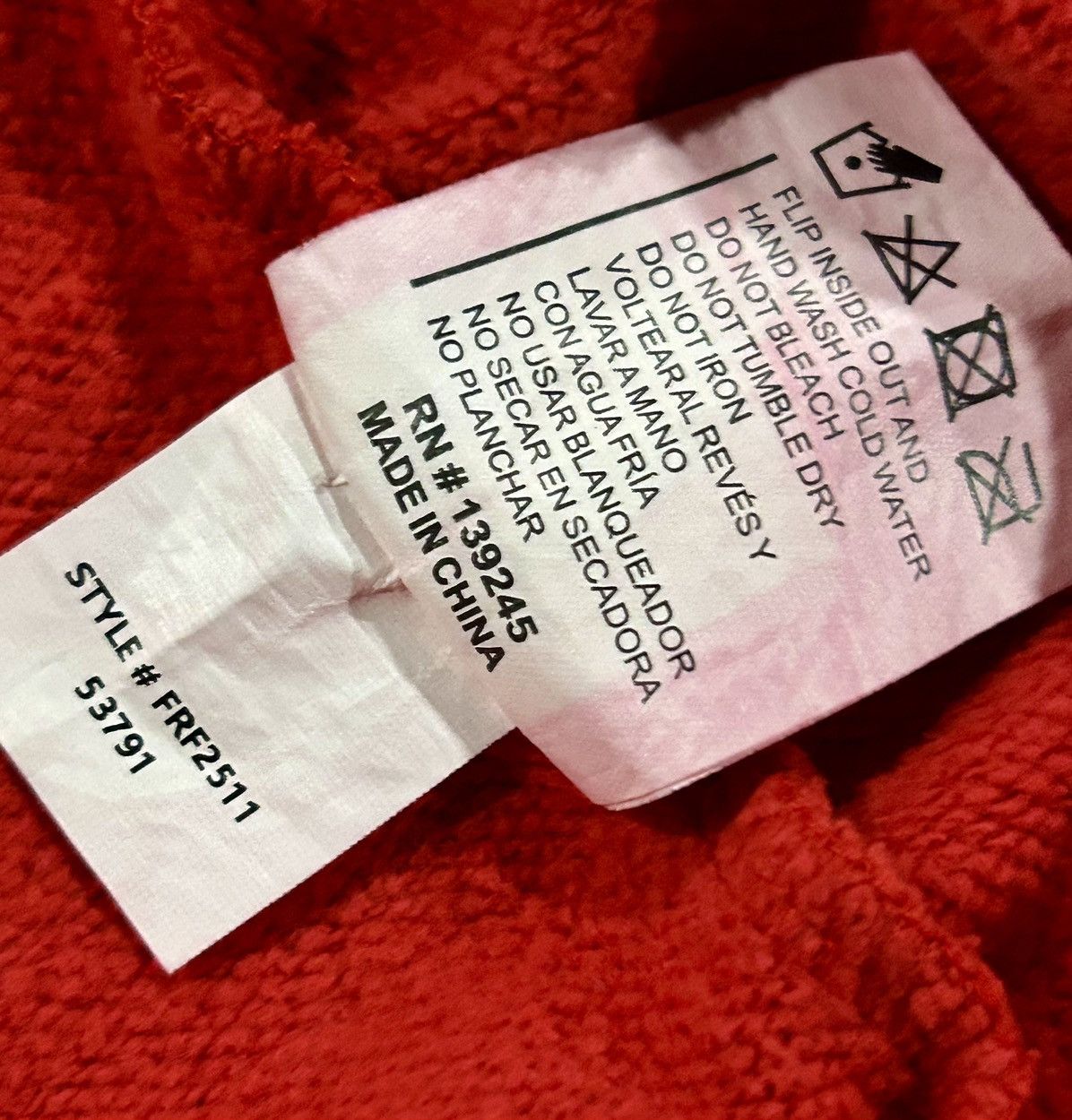 Other First Row "Wake Up & Be Fierce" Full-Zip Hoodie -Red Wash Size US L / EU 52-54 / 3 - 15 Thumbnail