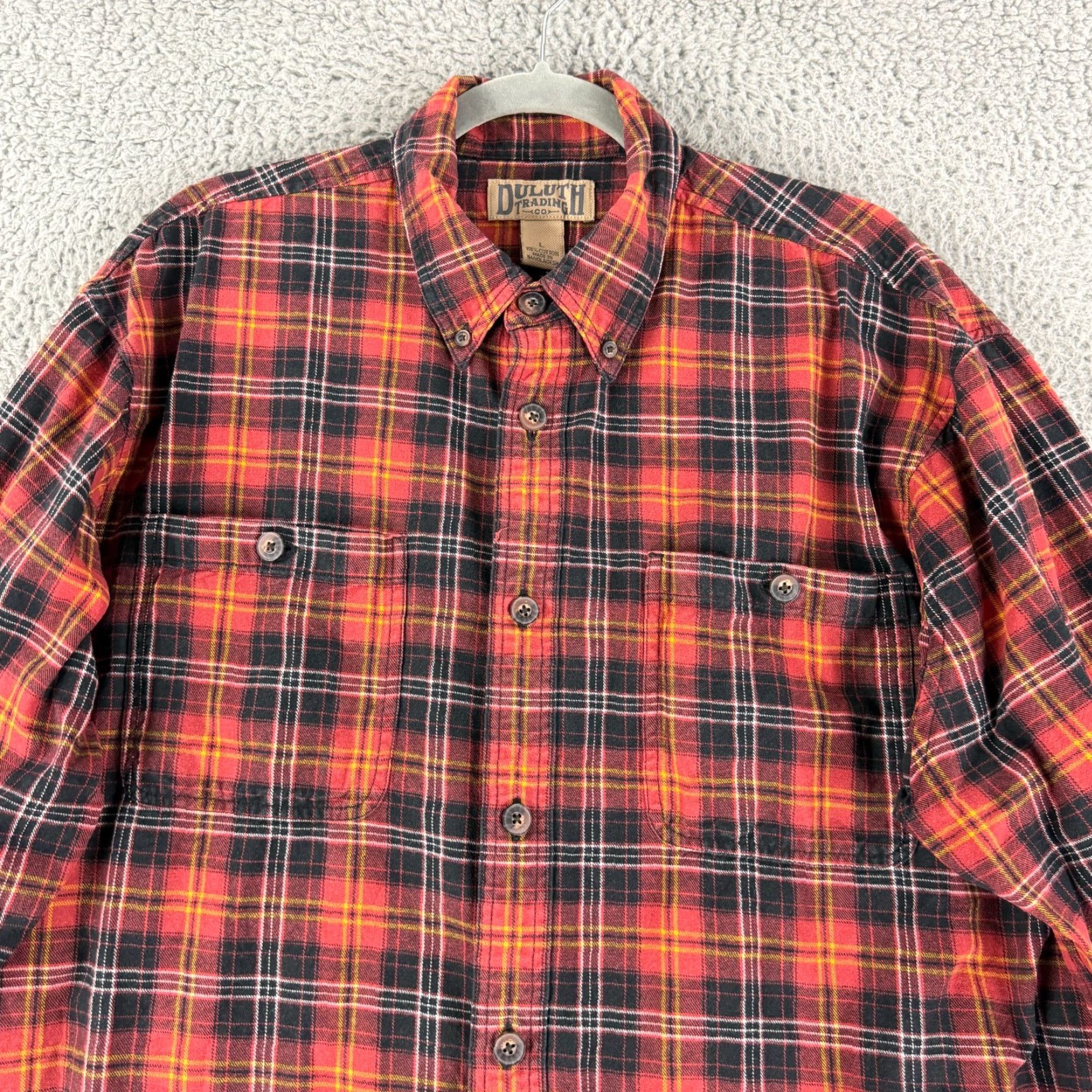 Vintage Duluth Trading Co. Button-Down Shirt Mens Large Red Plaid Flannel Long Sleeve Size US L / EU 52-54 / 3 - 4 Thumbnail