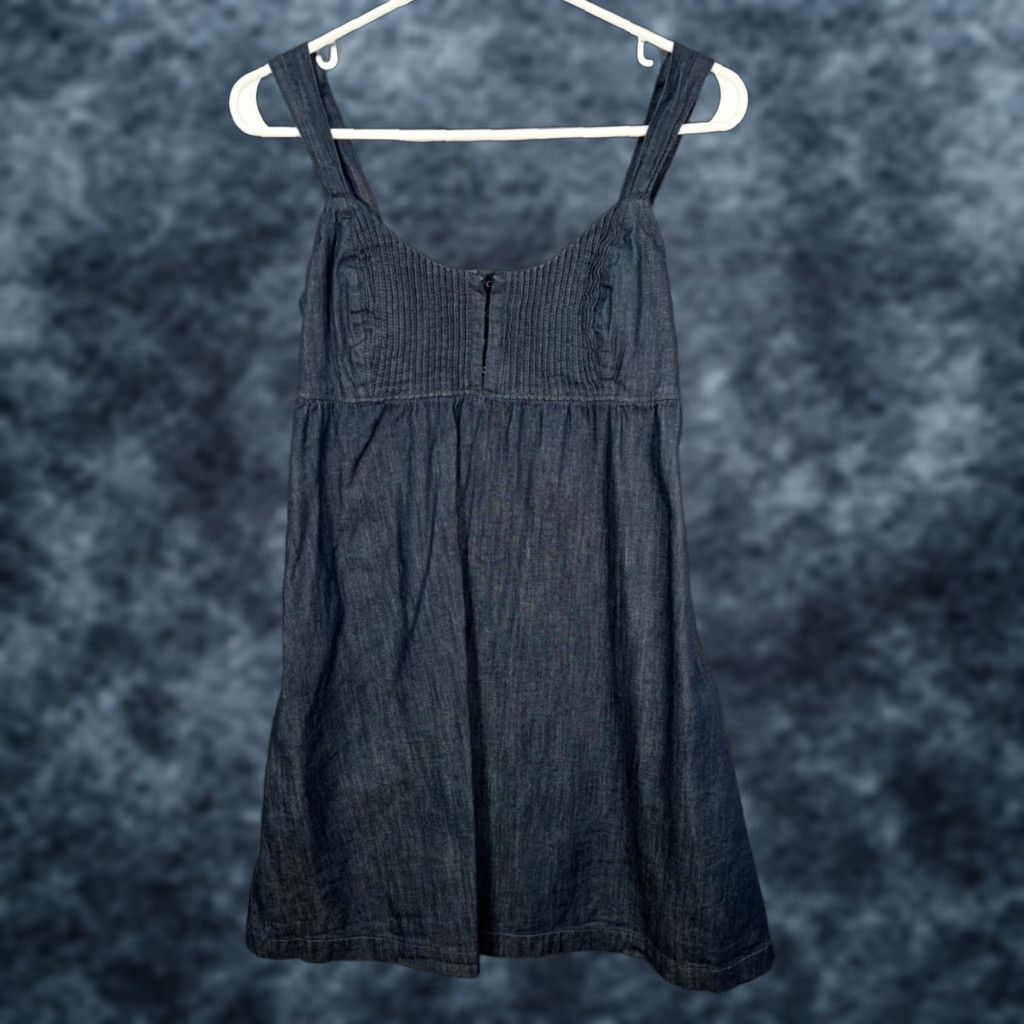 Calvin Klein Calvin Klein Jeans Womens Small Chambray Tank Dress Dark Denim Blue Sleeveless Size 28" / US 6 / IT 42 - 1 Thumbnail
