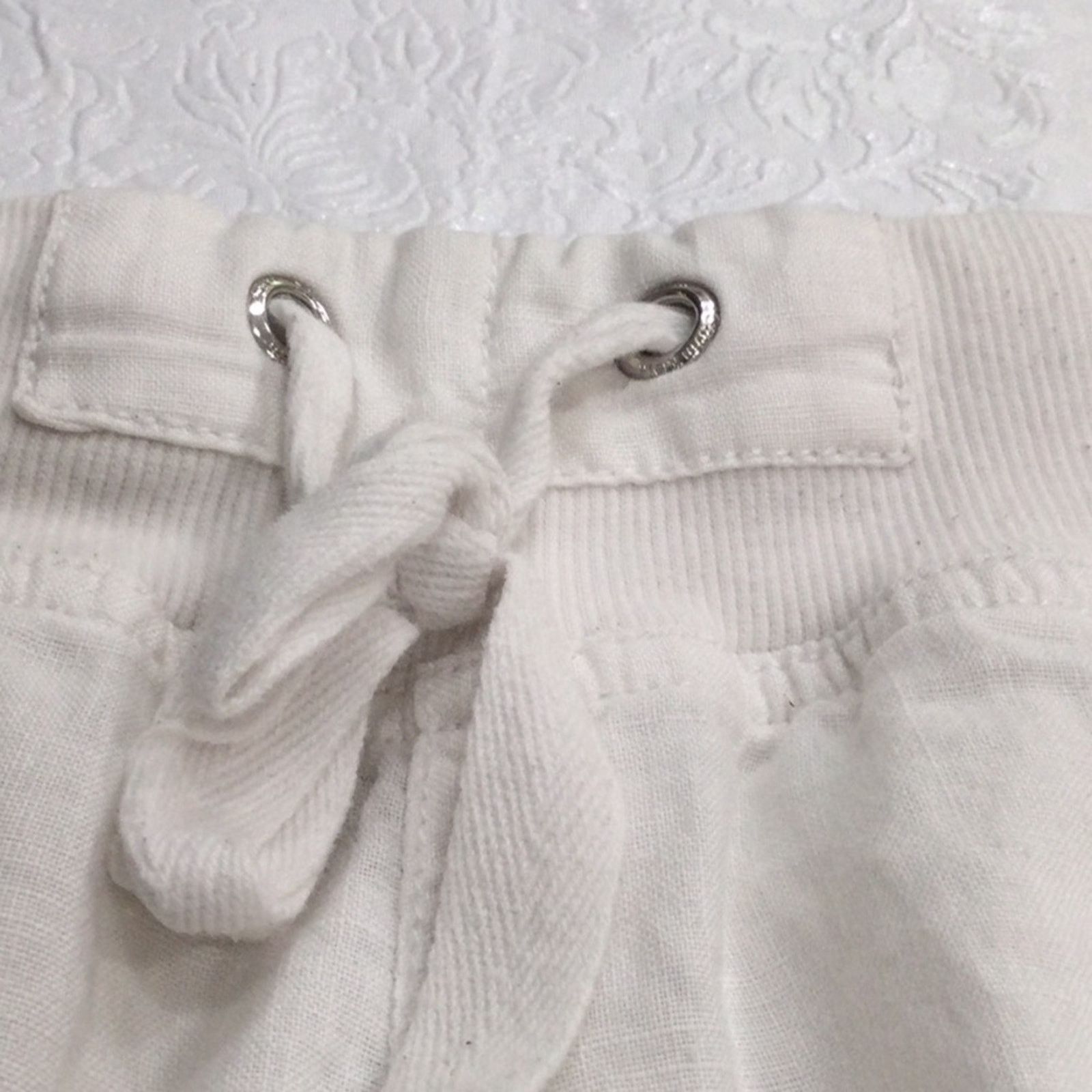 Calvin Klein CK Calvin Klein White Linen Side/Back Pockets Shorts L Size 32" / US 10 / IT 46 - 2 Thumbnail