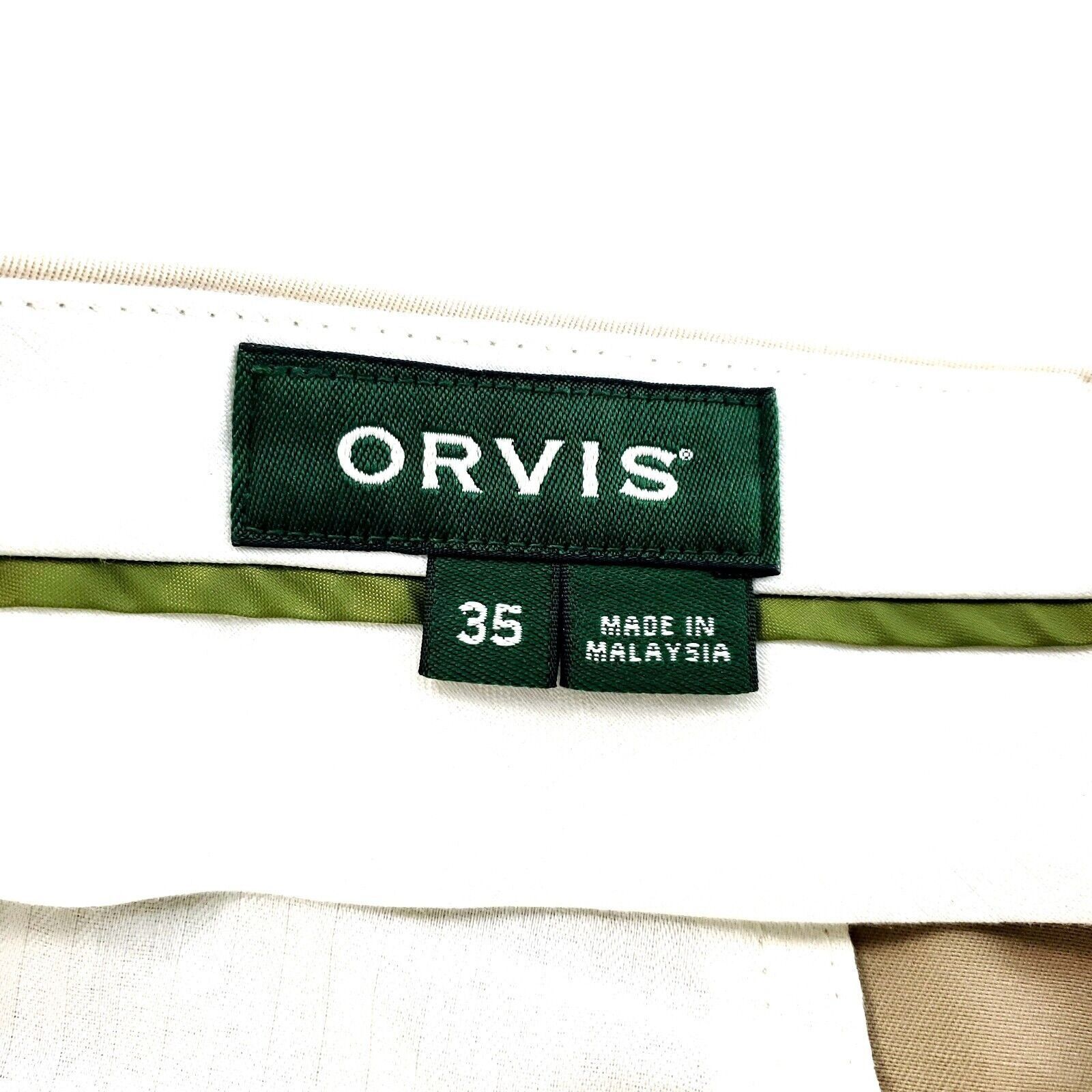 Orvis Orvis Cotton Spandex Flat Front Mid Rise Tan Chino Pants 36/ Size US 36 / EU 52 - 3 Thumbnail